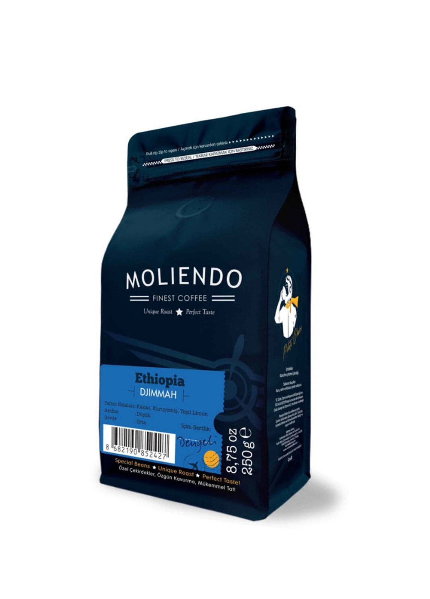 Ethiopia Djimmah Yöresel Çekirdek Kahve 250 gr