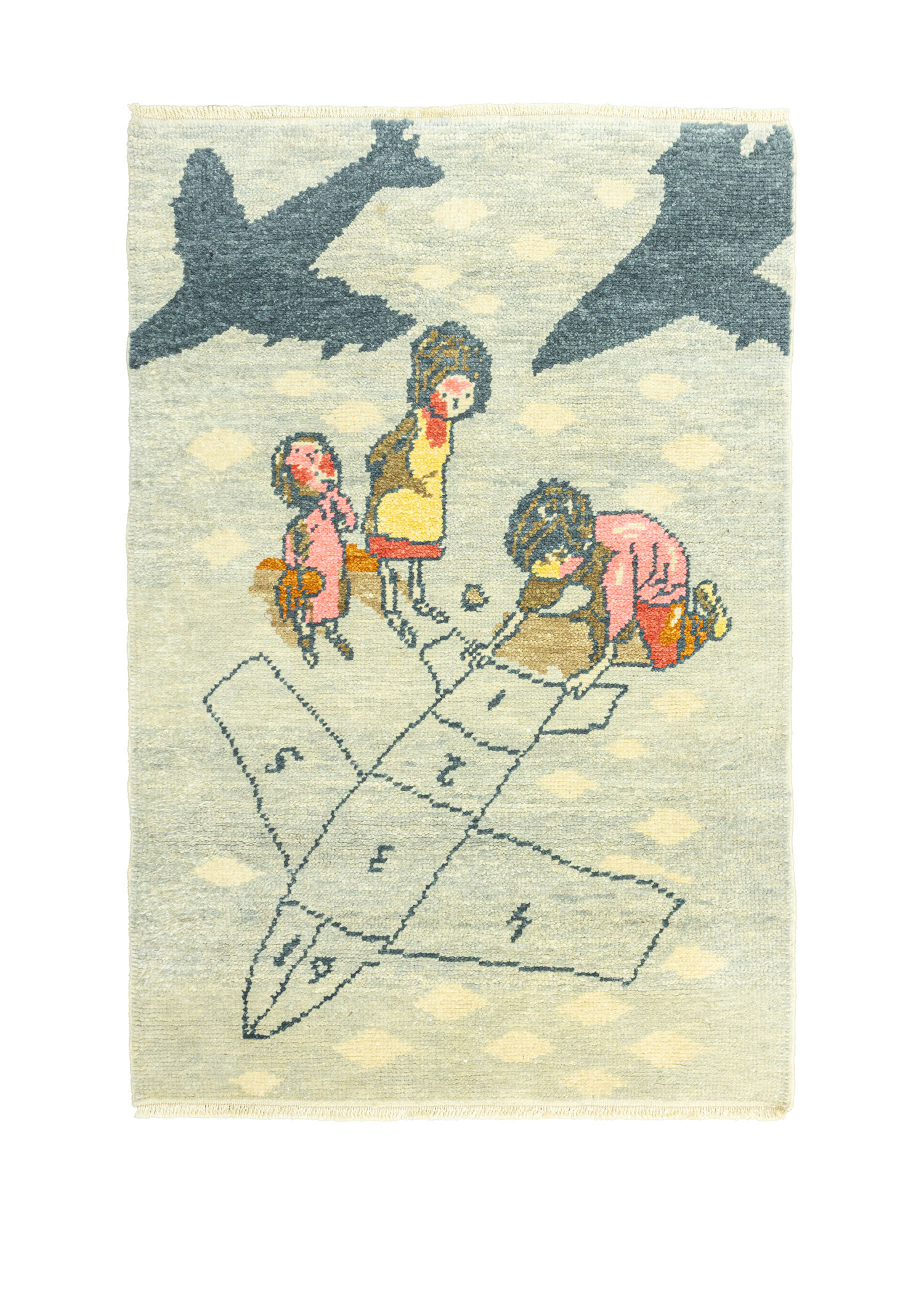 Bora Figürlü El Dokuma Yün Uşak Halı 97 x 140 cm