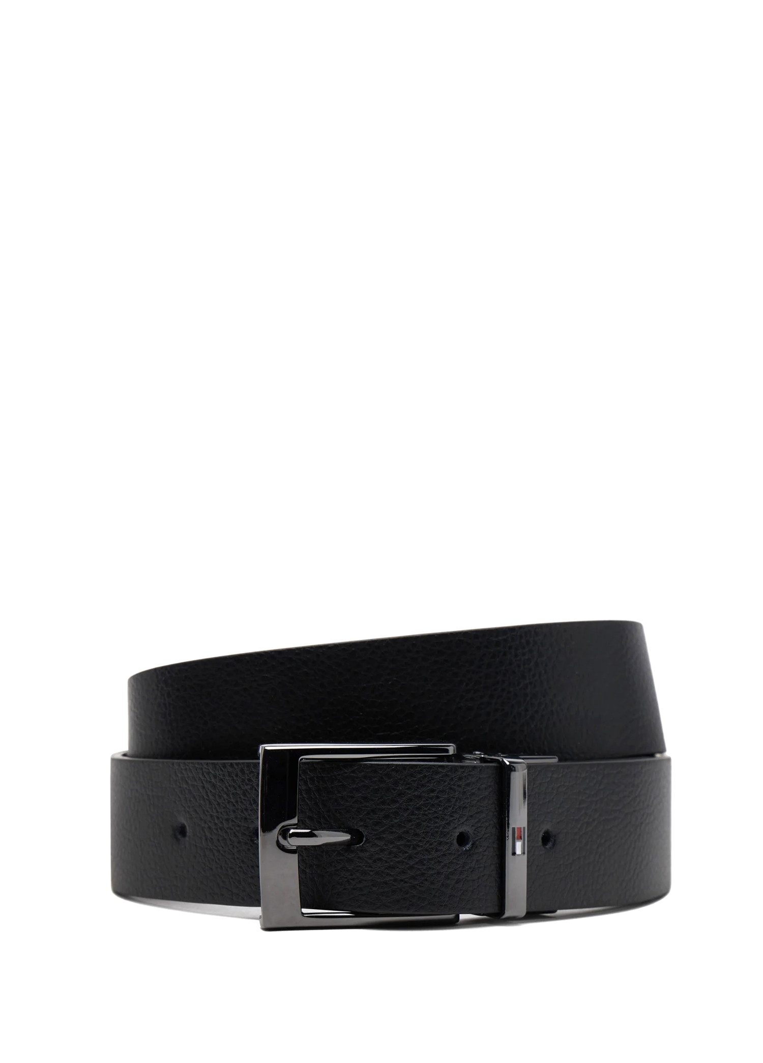 Black Tommy Hilfiger Black Men Adan Black Men's Leather Belt