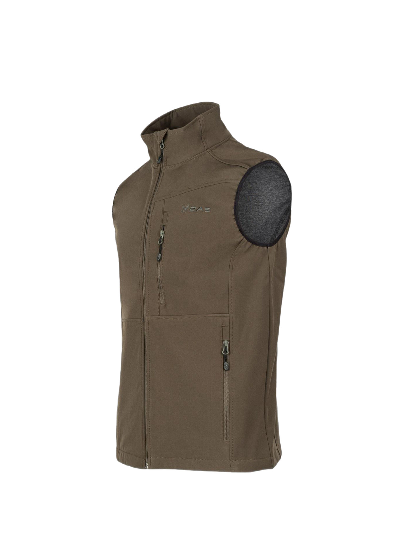 2AS Arete Haki Dik Yaka Fermuarlı Unisex Yelek
