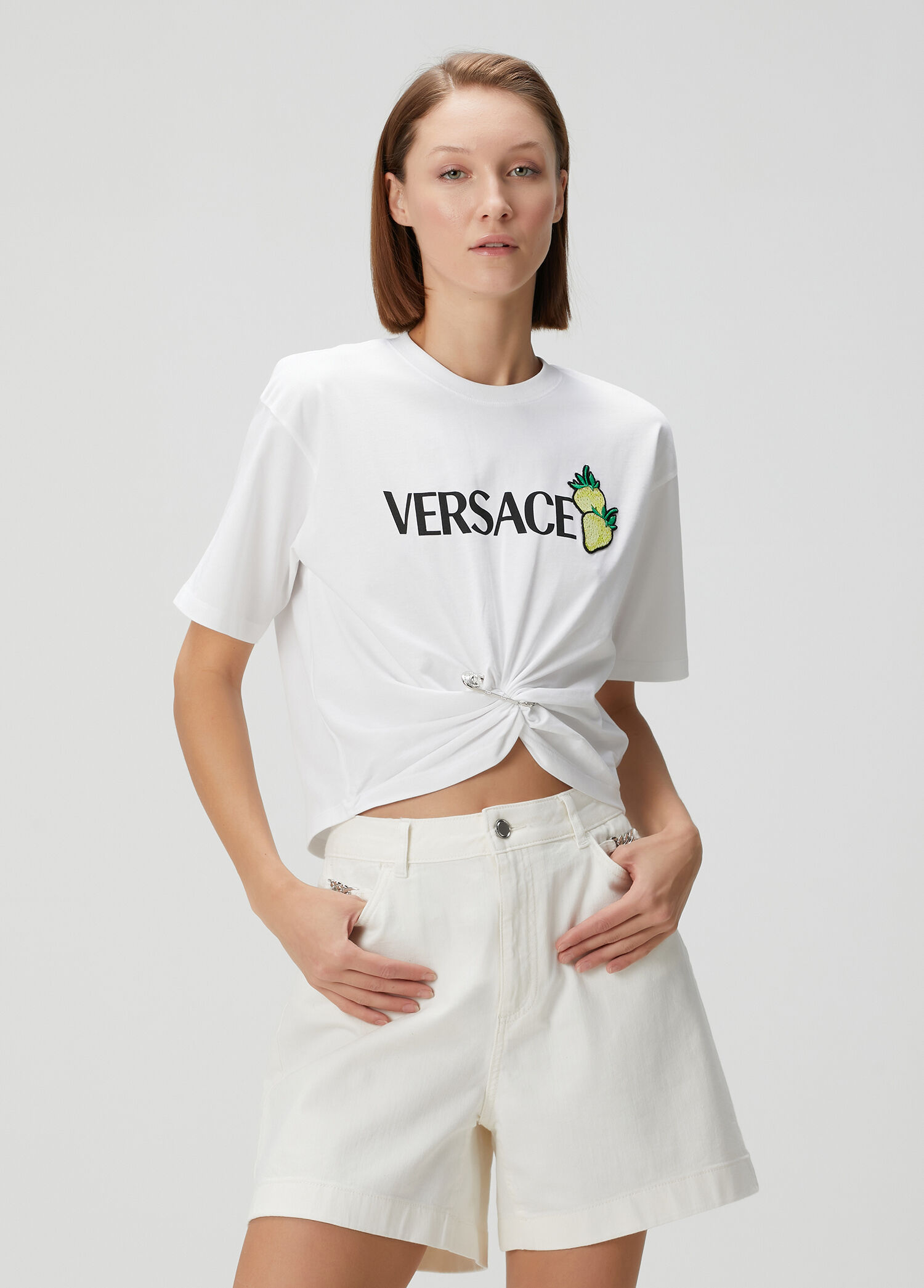 Strawberry Garden Beyaz Crop T-shirt