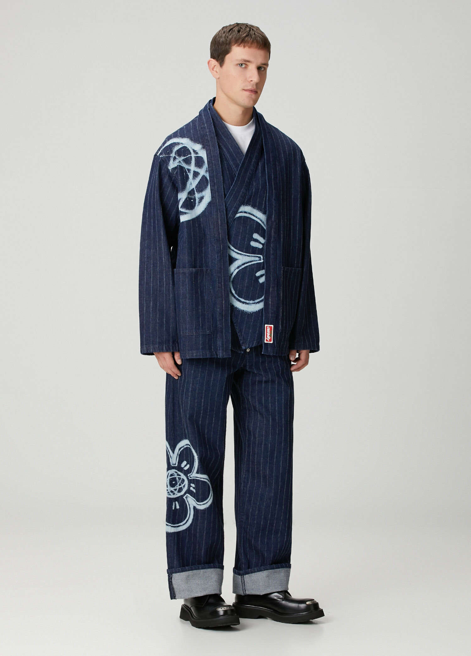 Kenzo - x Futura 2000 Koyu Mavi Denim Kimono - Koyu Mavi