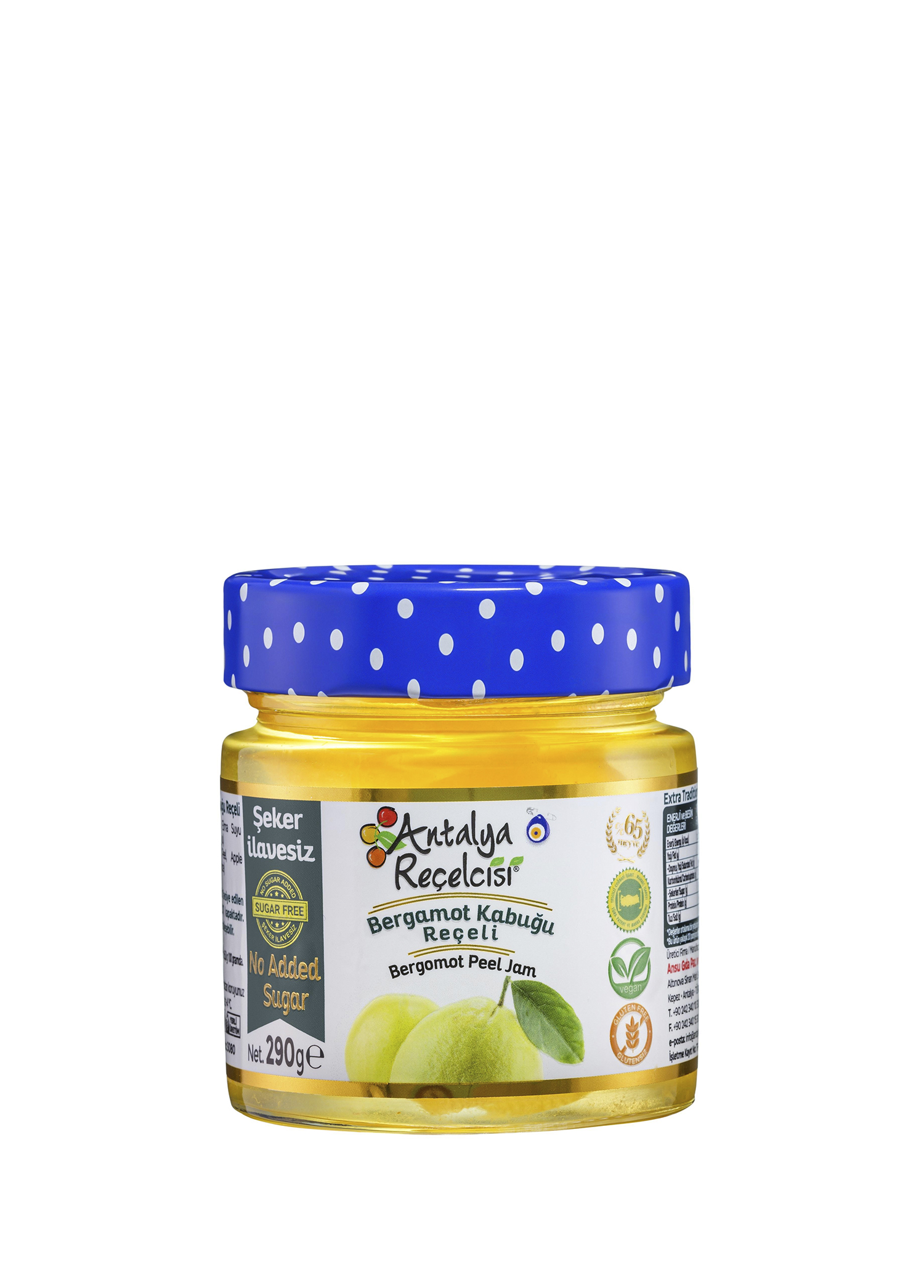 Rafine Şeker İlavesiz Bergamot Kabuğu Reçeli 290 gr