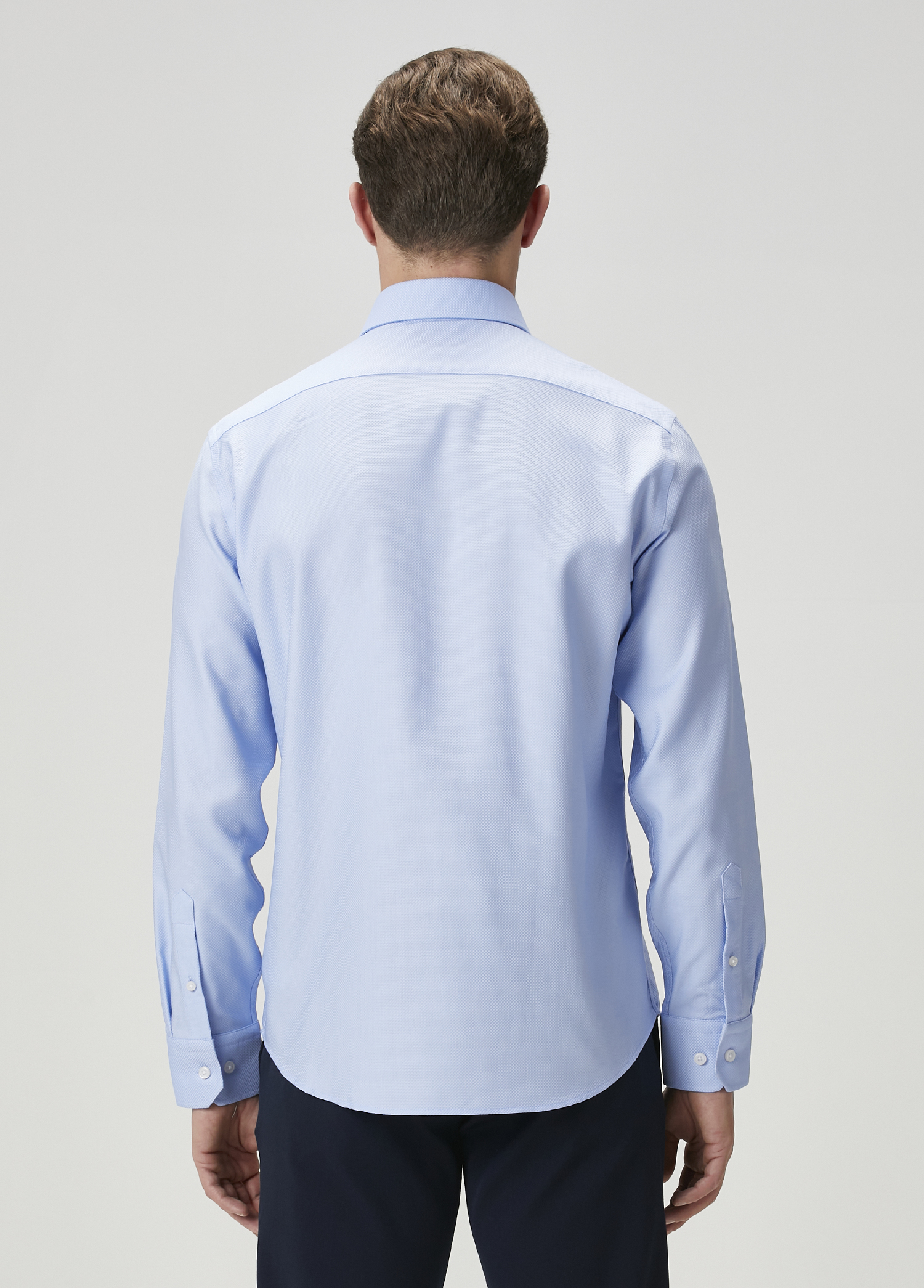 Comfort Fit Mavi Non-iron Gömlek_4