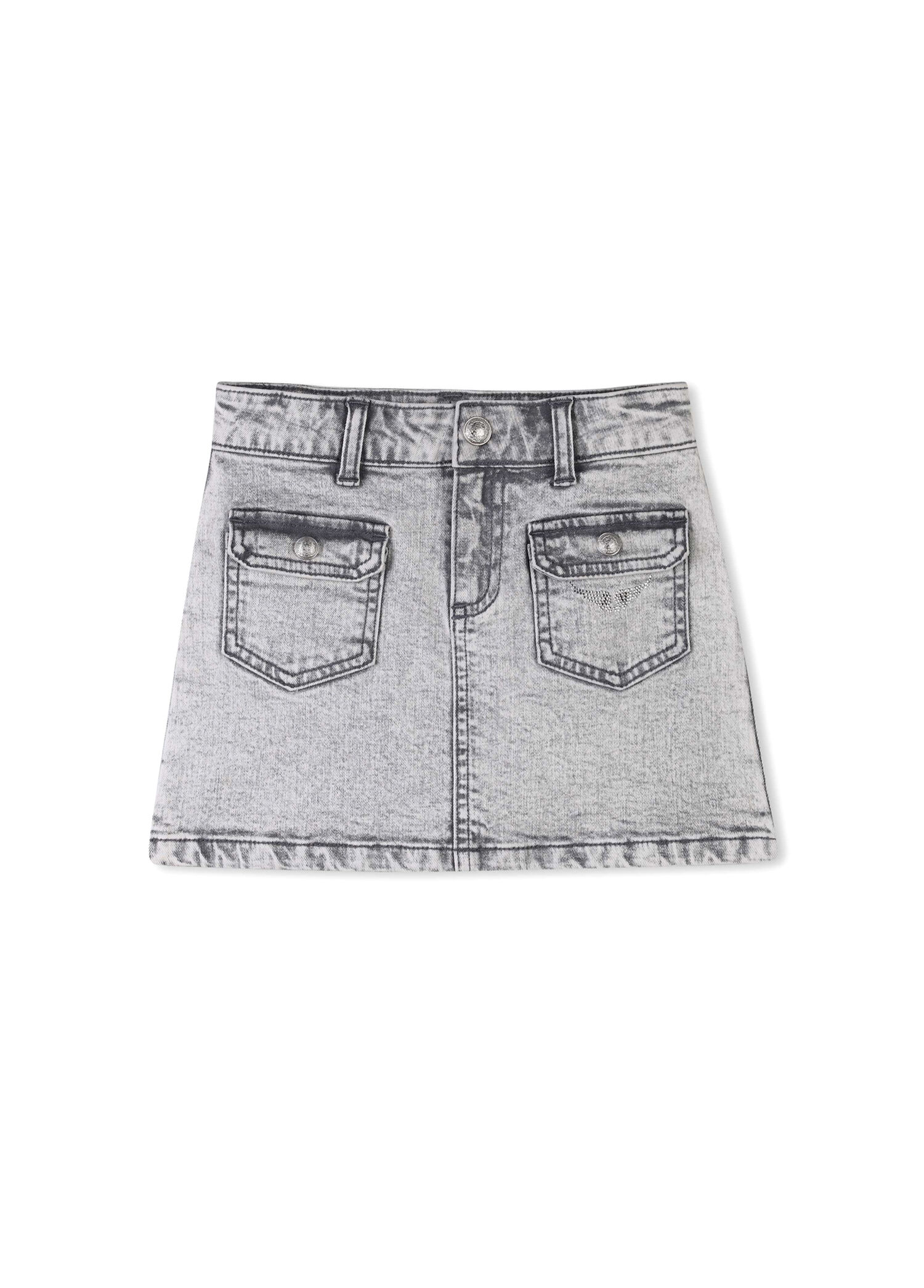 Gri Kız Çocuk Denim Etek