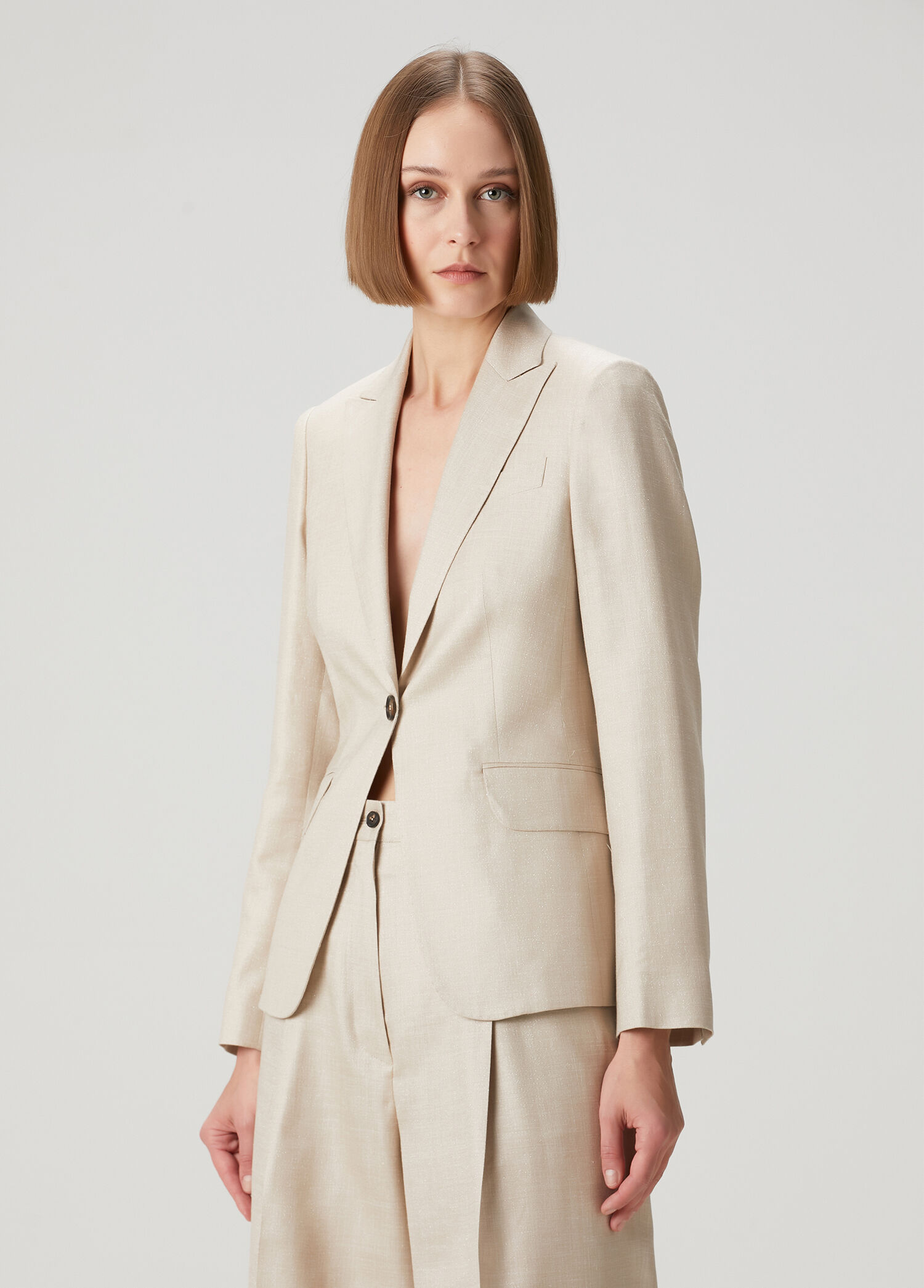 Bej Dokulu Blazer
