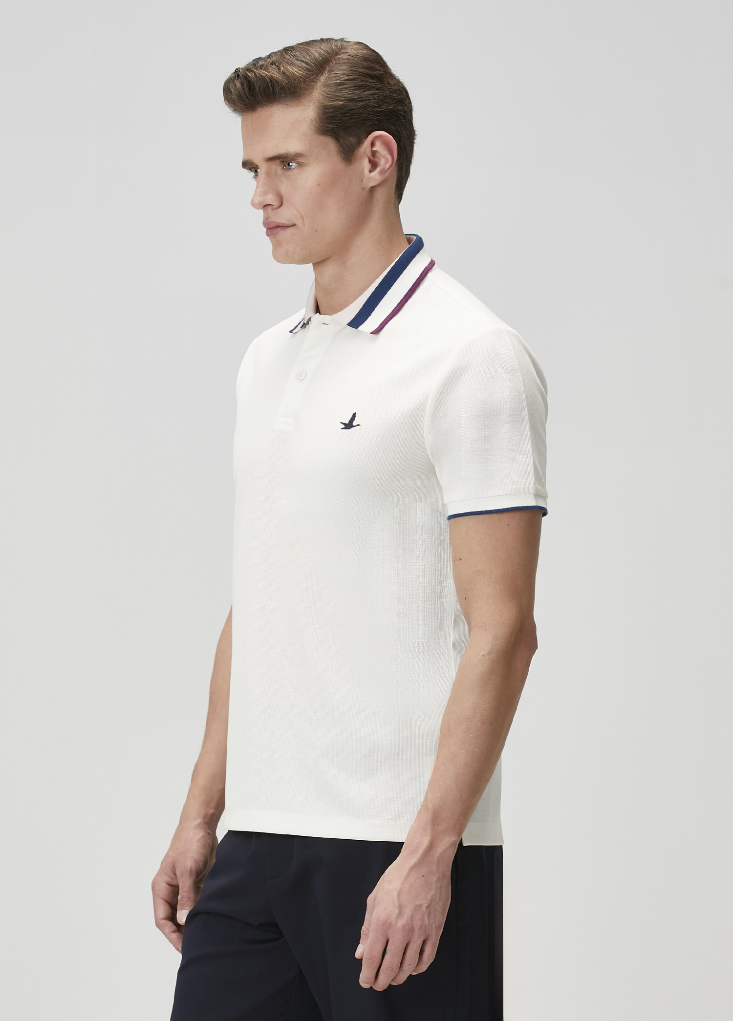 Comfort Fit Beyaz Polo Yaka T-shirt_3
