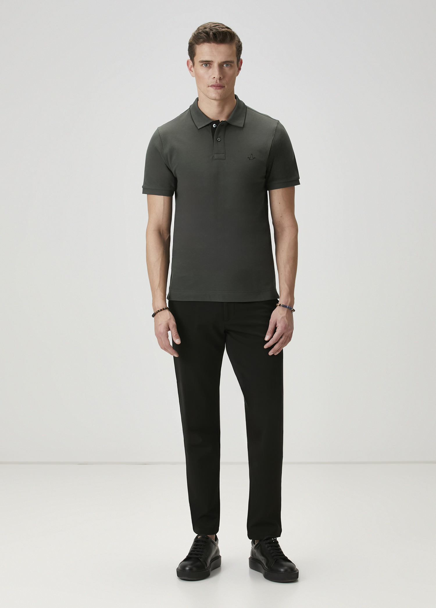 Slim Fit Haki Polo Yaka T-shirt_2