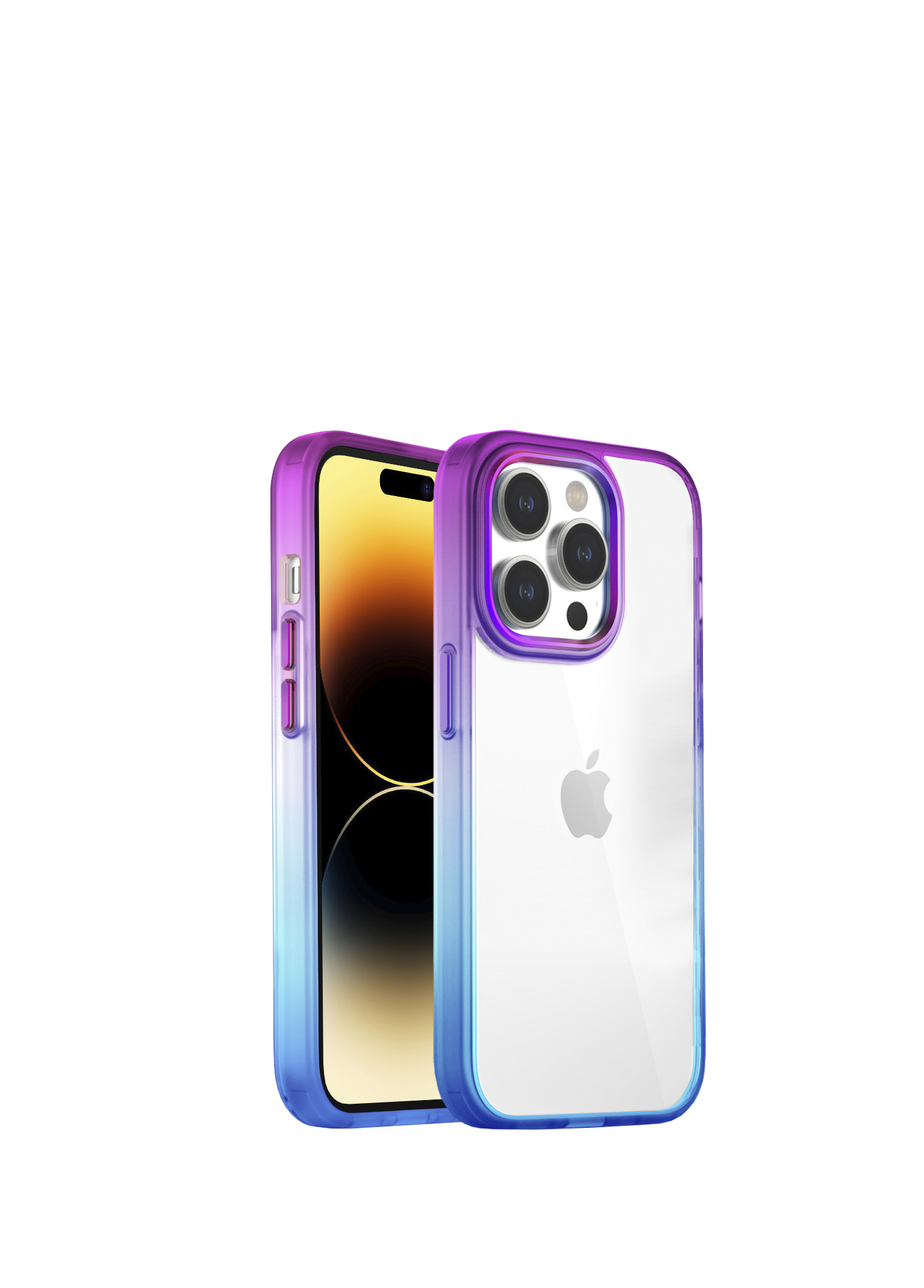 iPhone 14 Pro Air Bumper Rainbow Blue Purple Kılıf