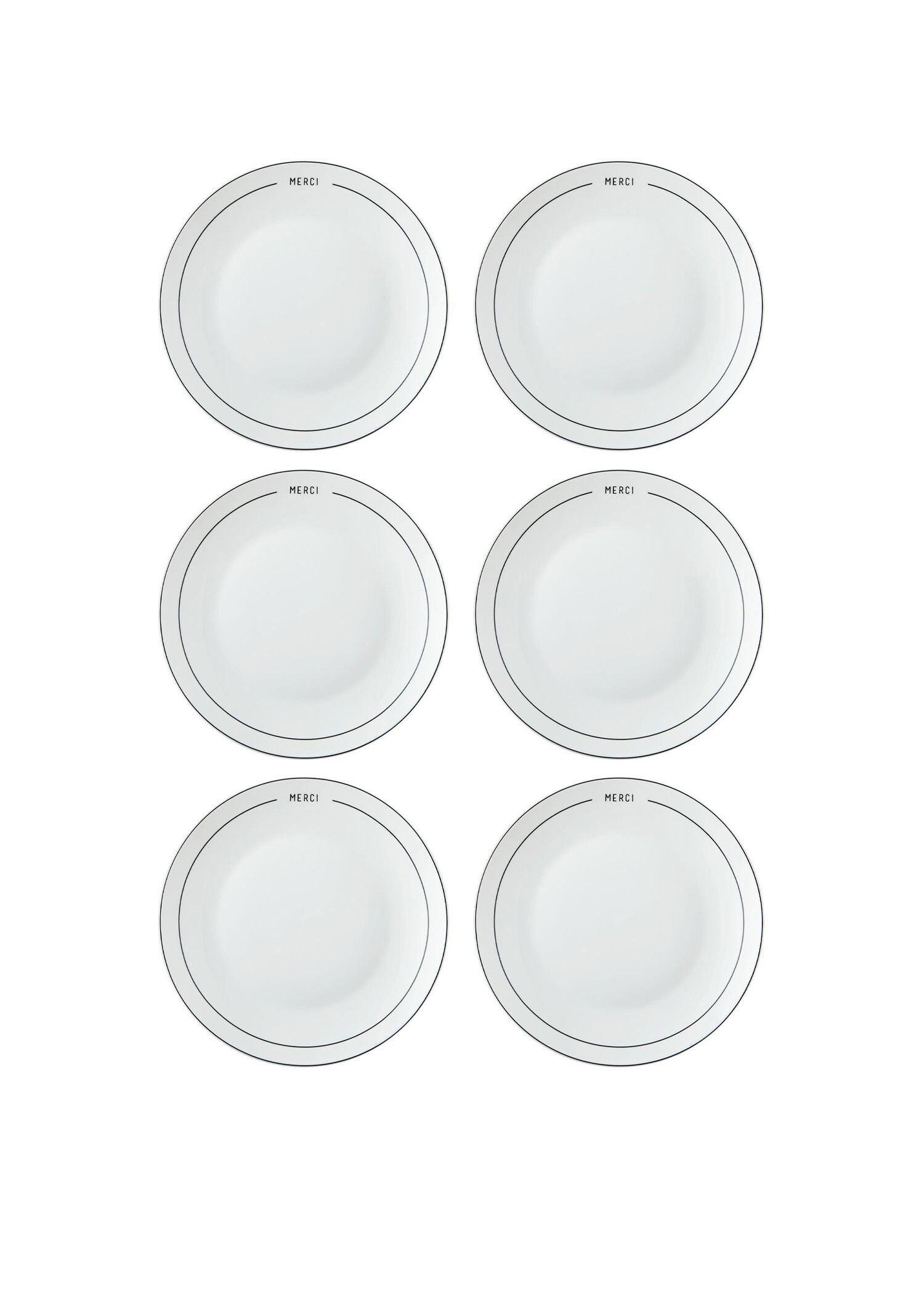 Round Bone China Porselen 6'lı Pasta Tabağı Seti