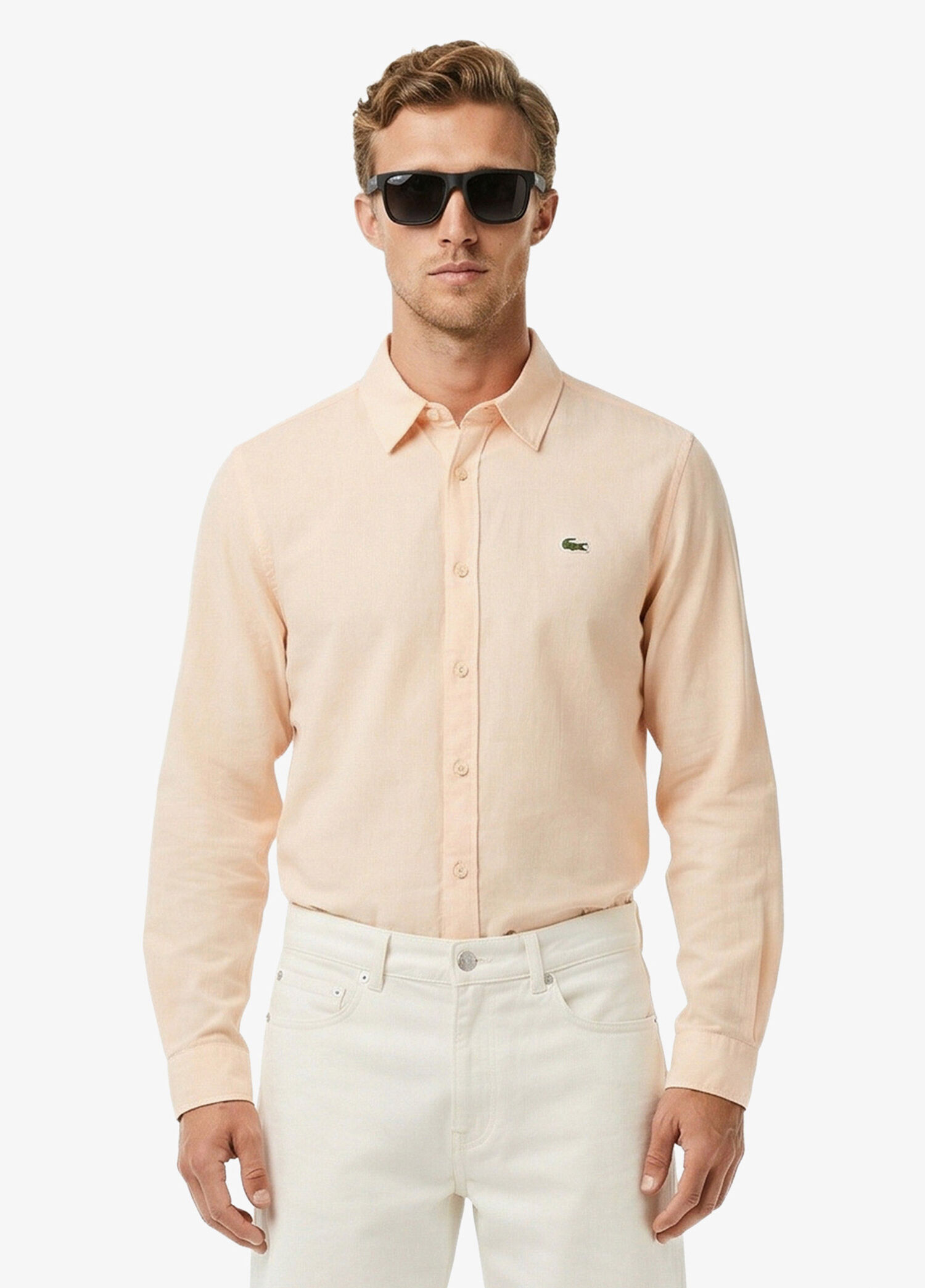 P Lacoste Turuncu Regular Fit Uzun Kollu Erkek Gomlek