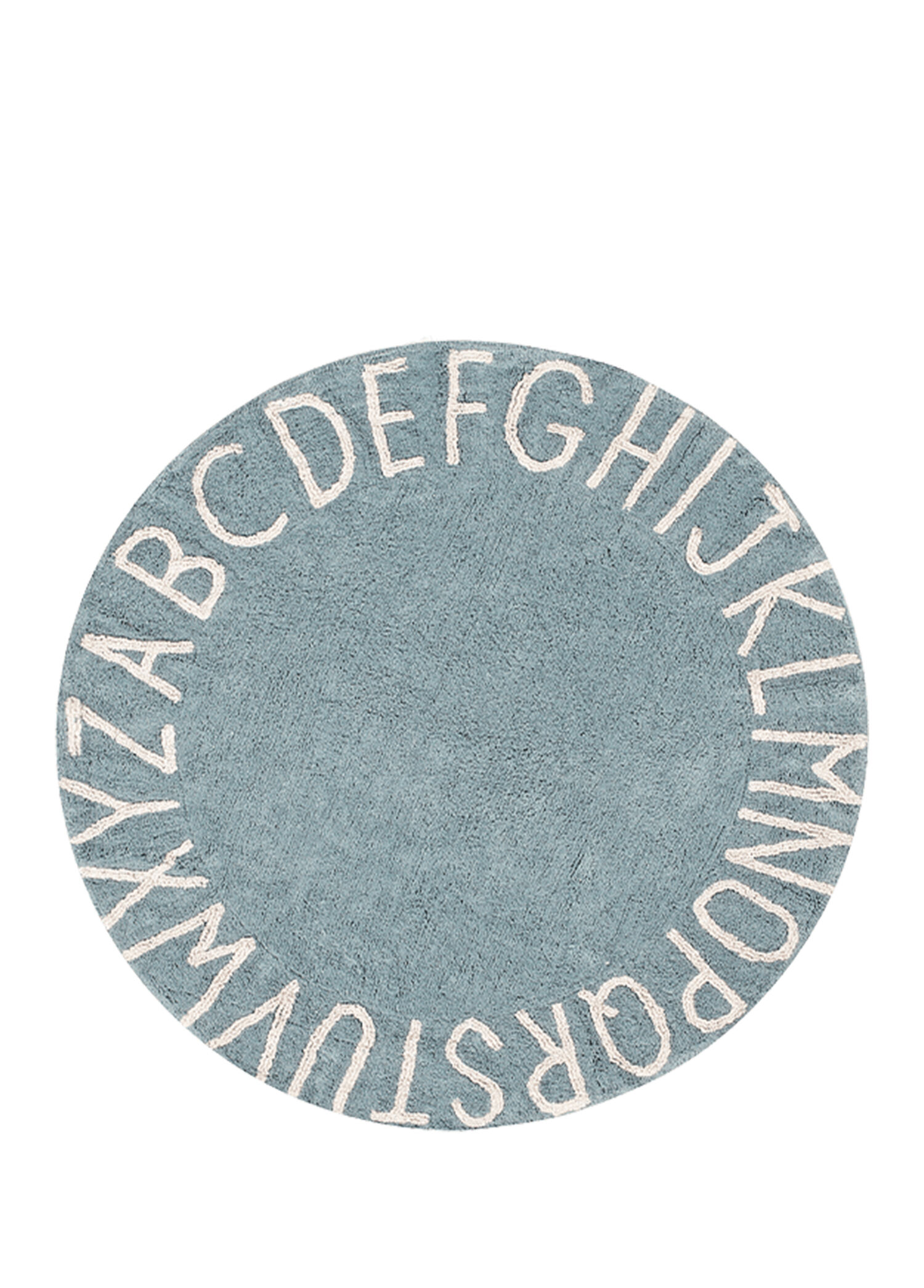 Round ABC Vintage Mavi Natural Çocuk Odası Halısı 150 cm
