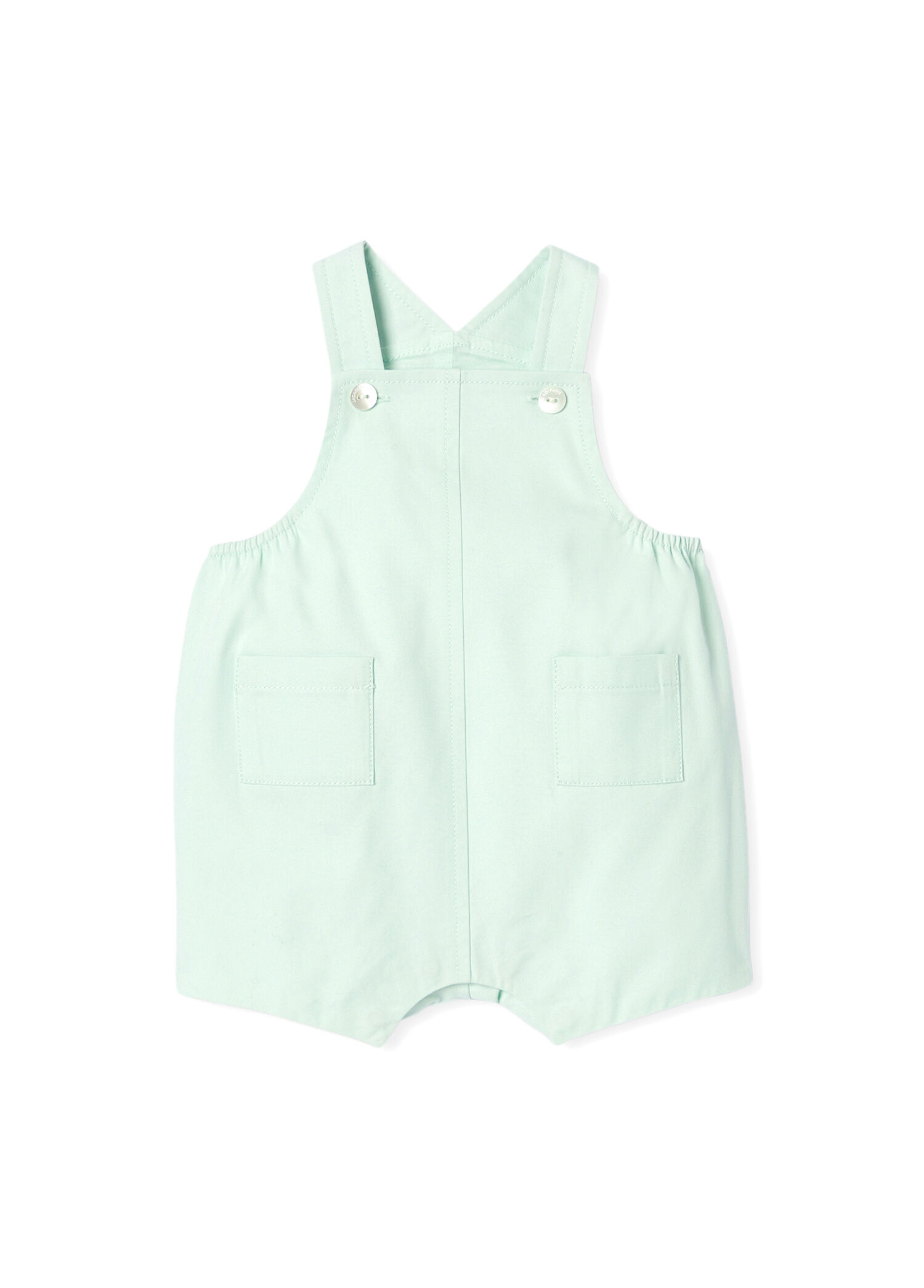 Yeşil Pamuk Twill Erkek Bebek Salopet