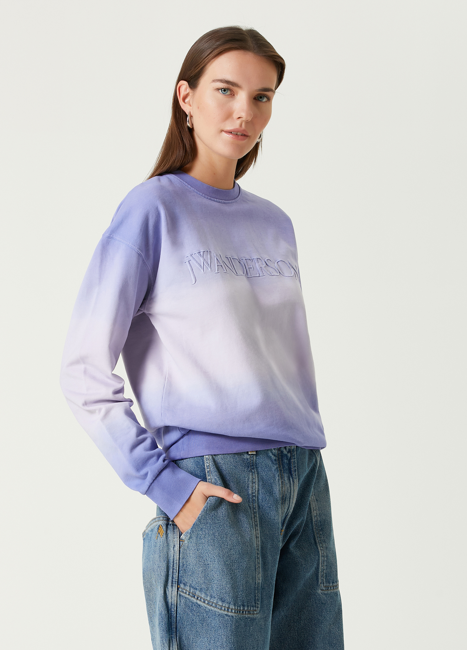 Lila Degrade Logolu Sweatshirt