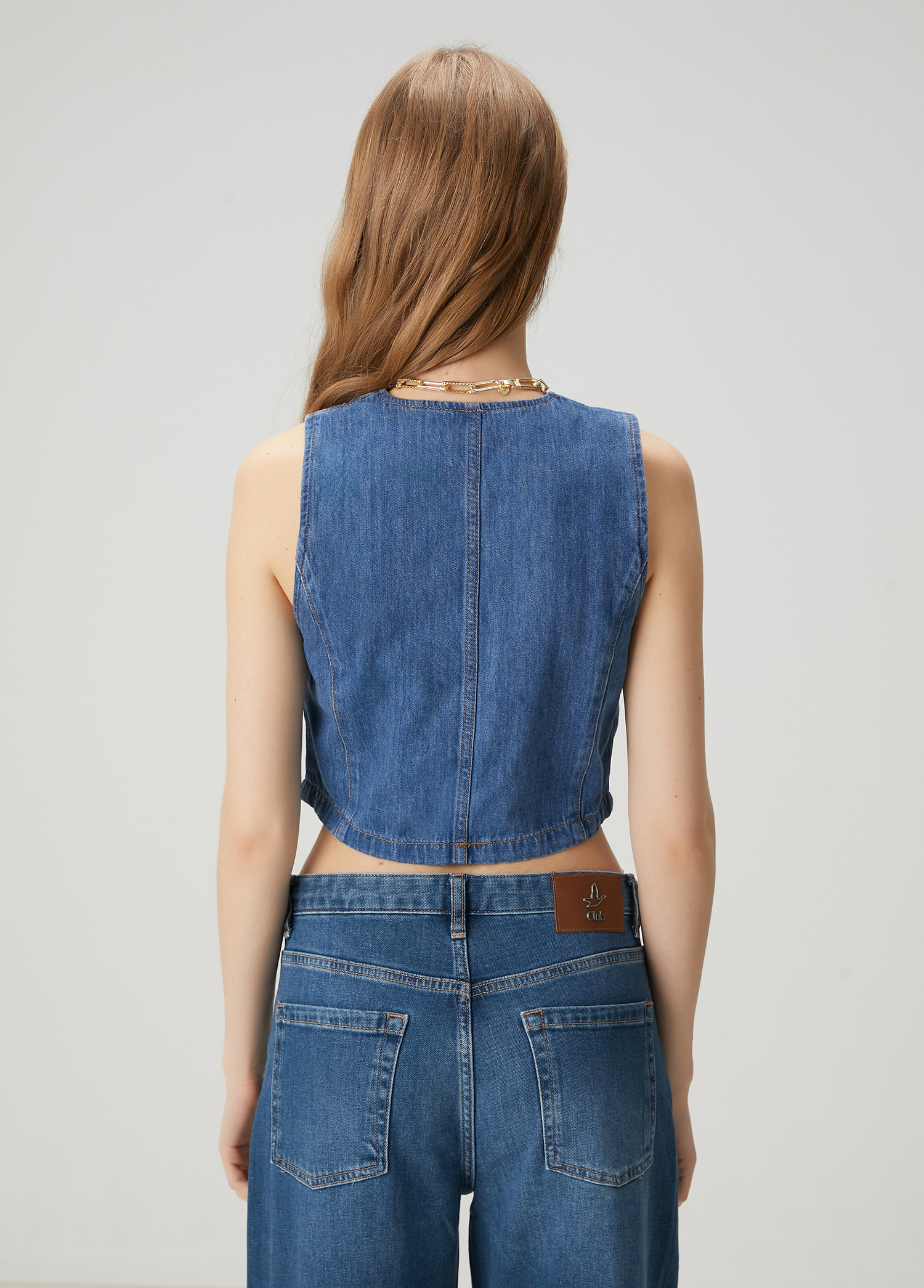 Mavi Crop Denim Yelek_4