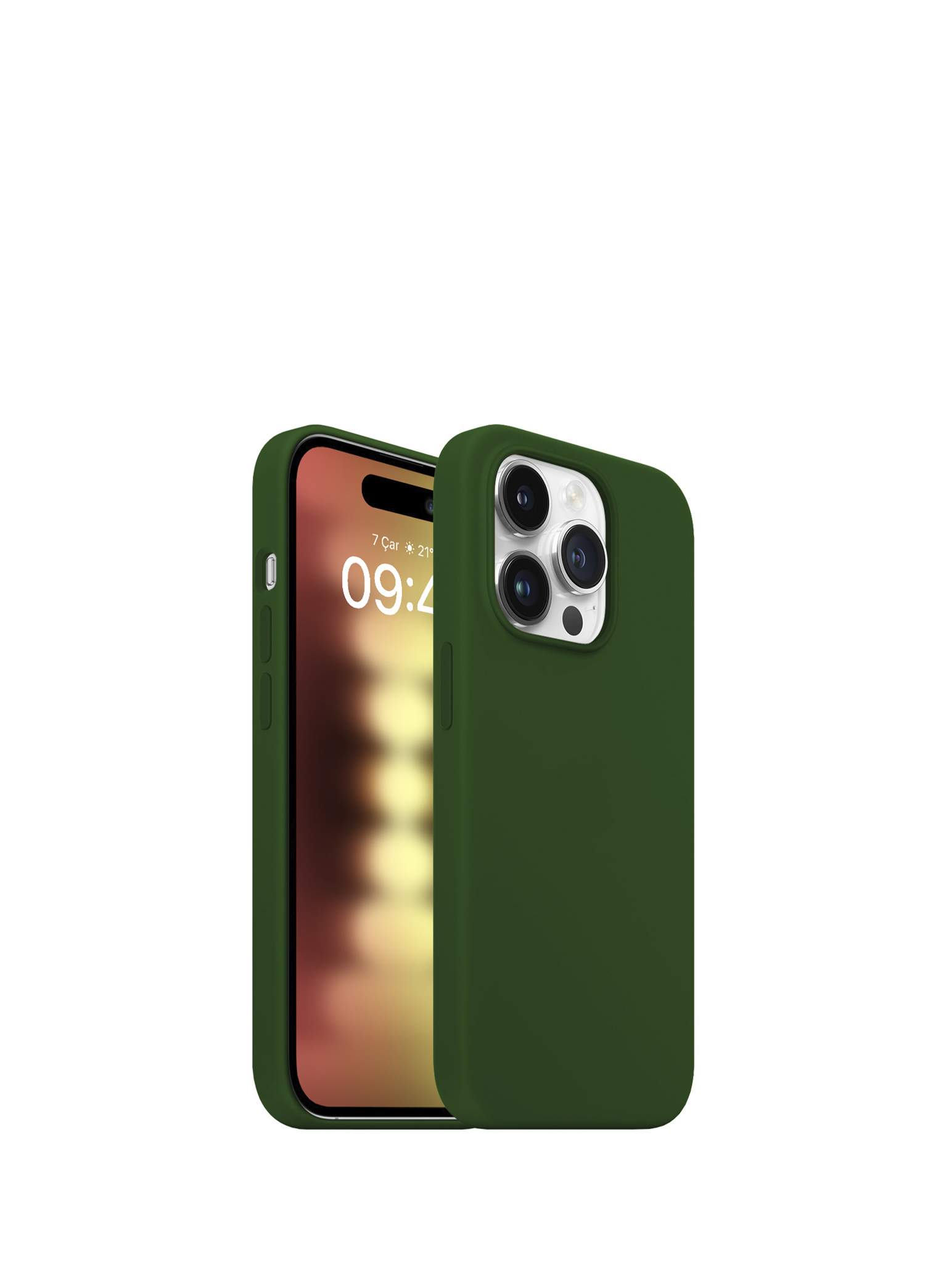 Dark Green iPhone 15 Pro Rubber Fit Kılıf