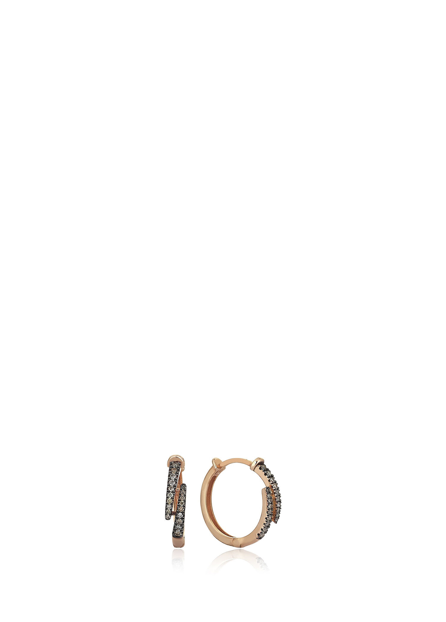 Claw Brown Earring Pırlanta Detaylı Kadın Altın Küpe