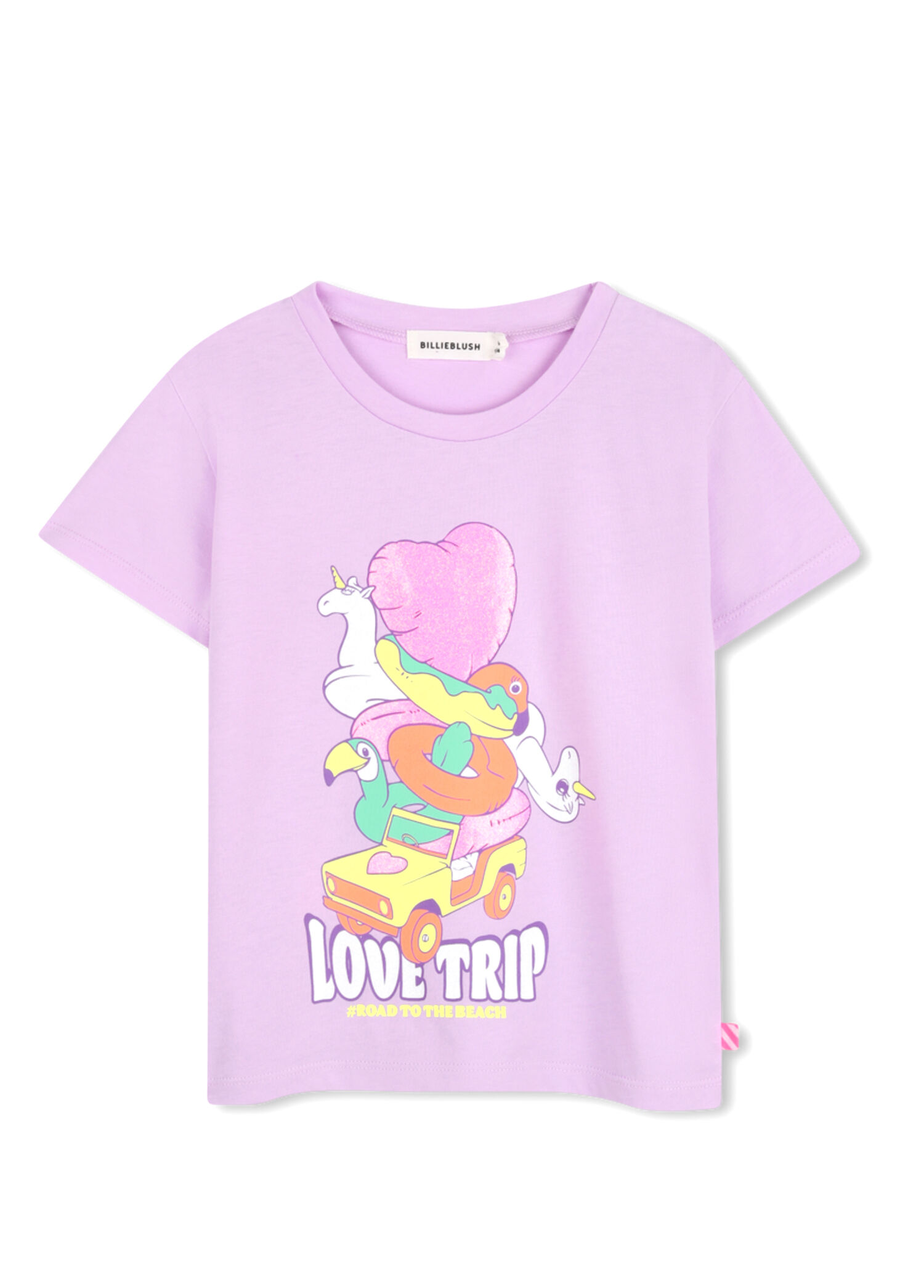 Lila Grafik Baskılı Kız Çocuk T-shirt