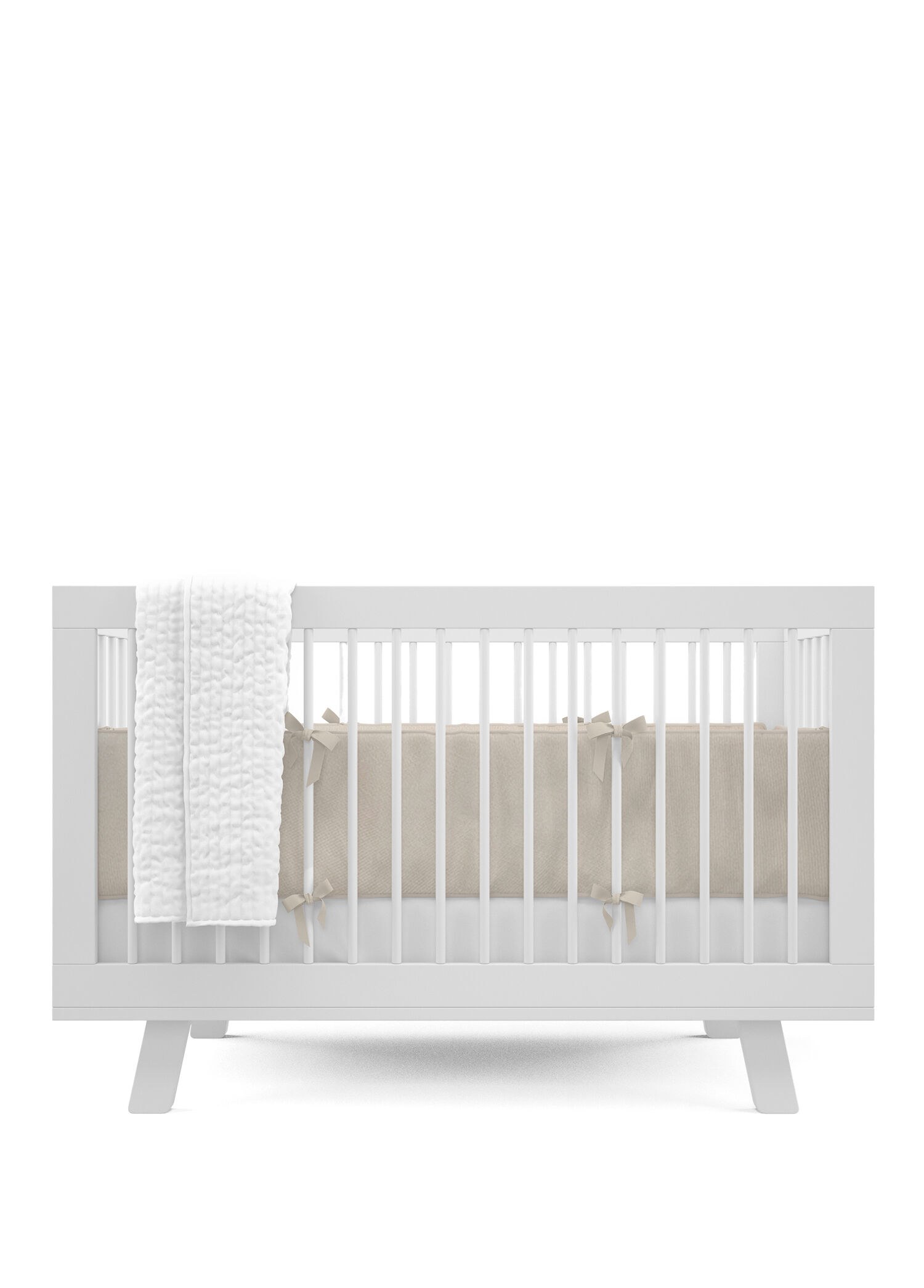 Bej Bumper Pamuklu Beşik Yan Koruma 60 x 120 cm