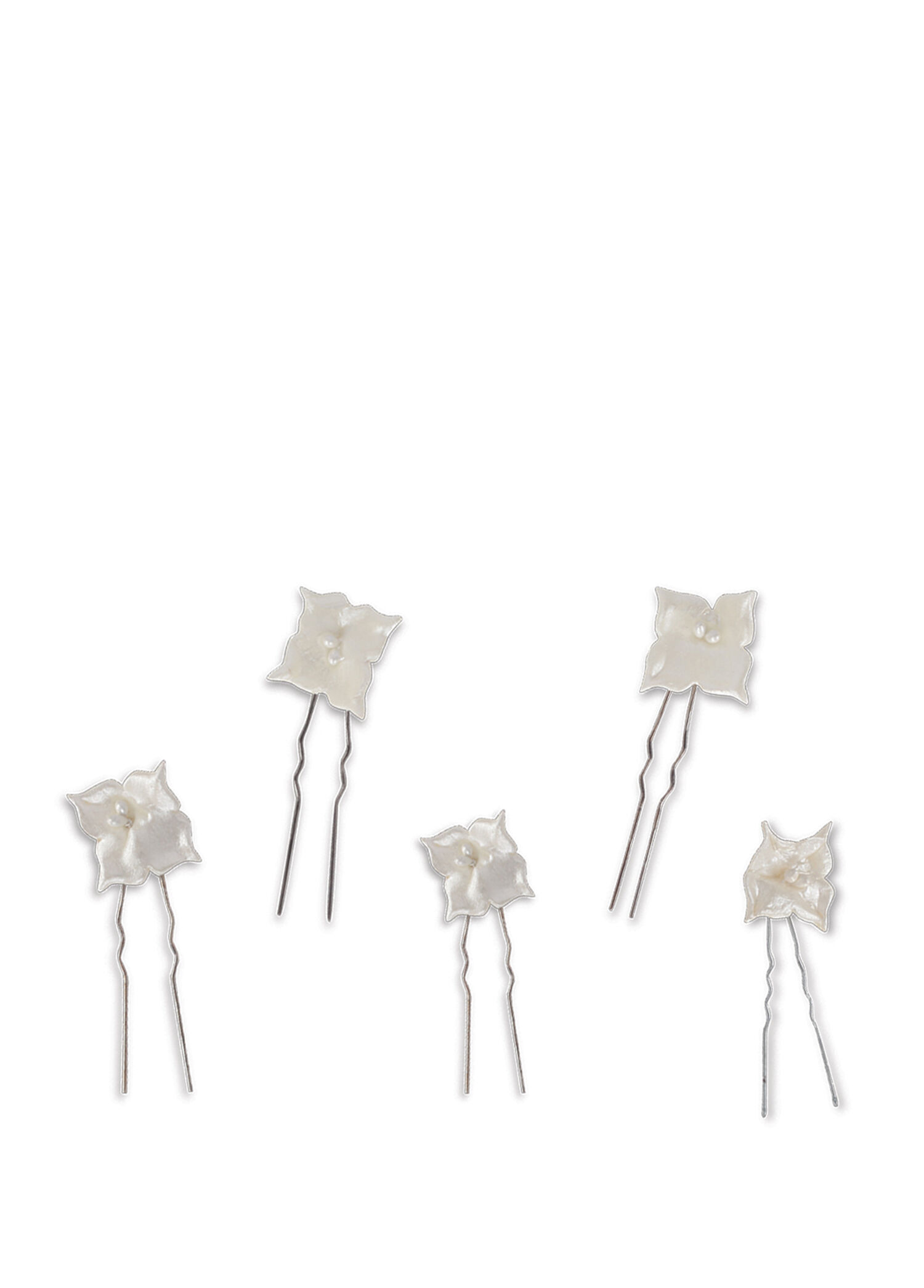 Ceramic Violet Pin Set Beyaz 5'li Kadın Saç Aksesuarı