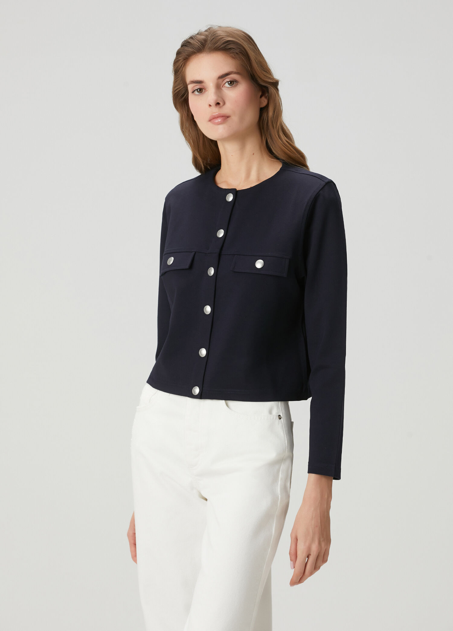 Lacivert Jersey Ceket