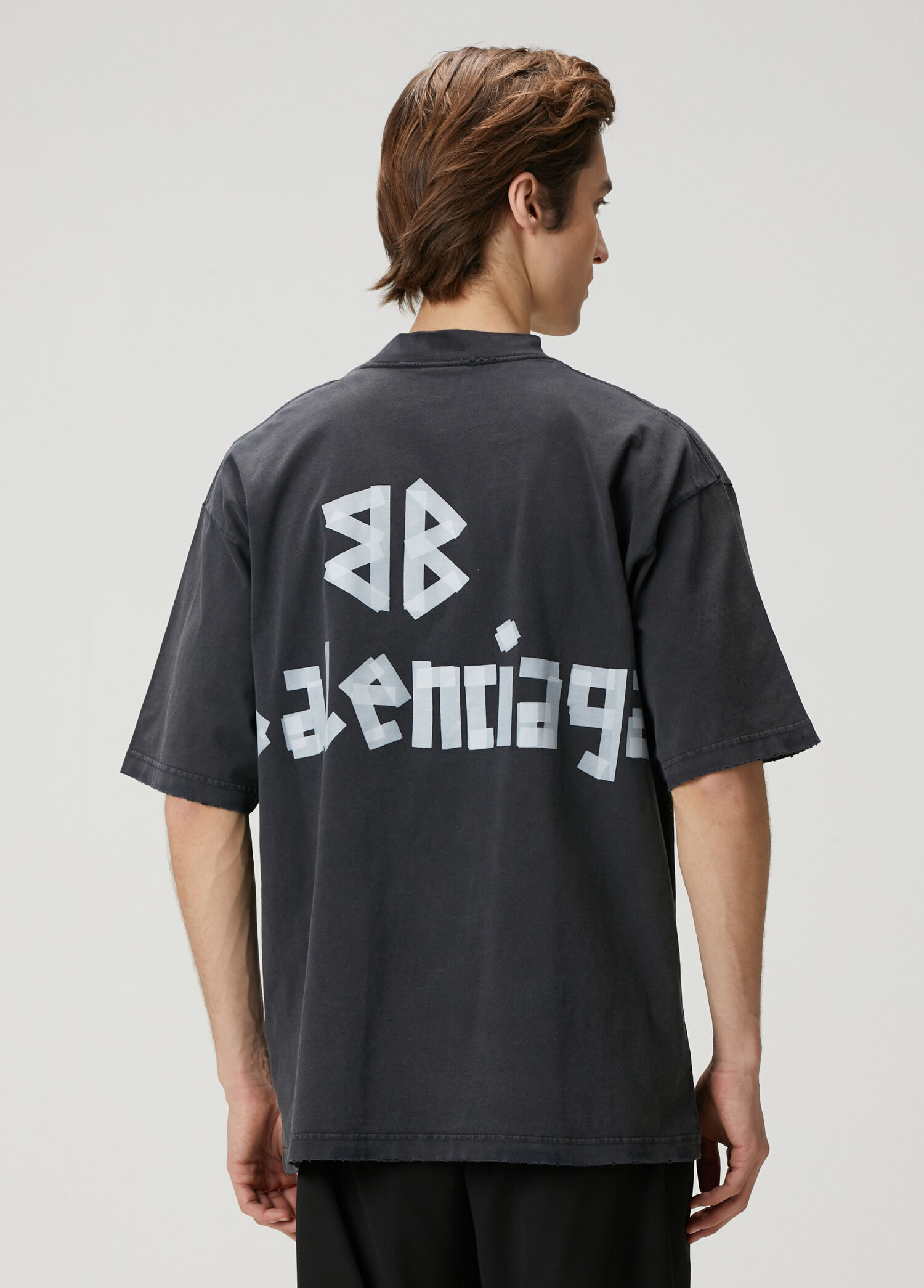 Balenciaga - Siyah Logo Baskılı T-shirt - Siyah