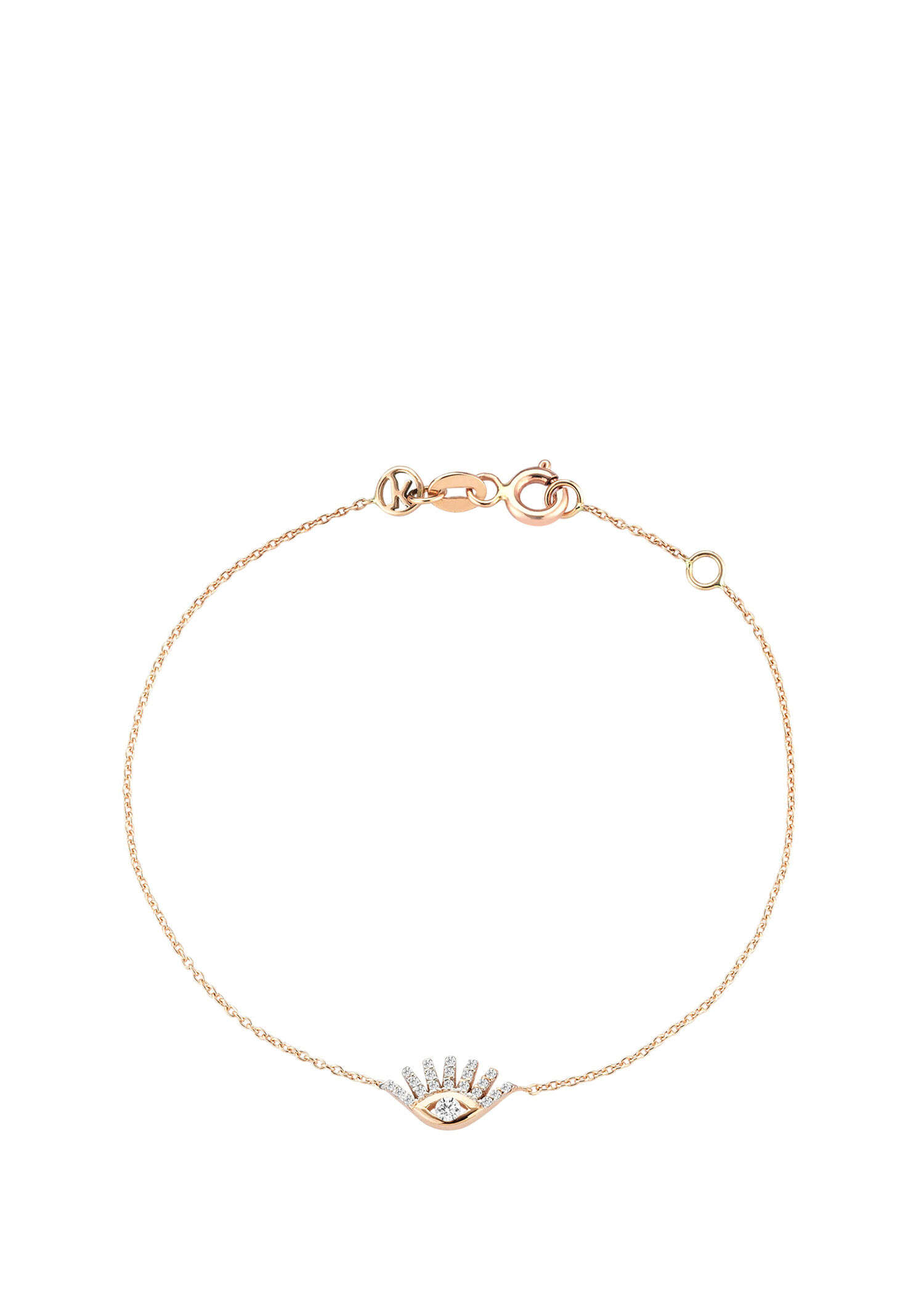 Shimmery Evil Eye Kadın Altın Zincir Bileklik