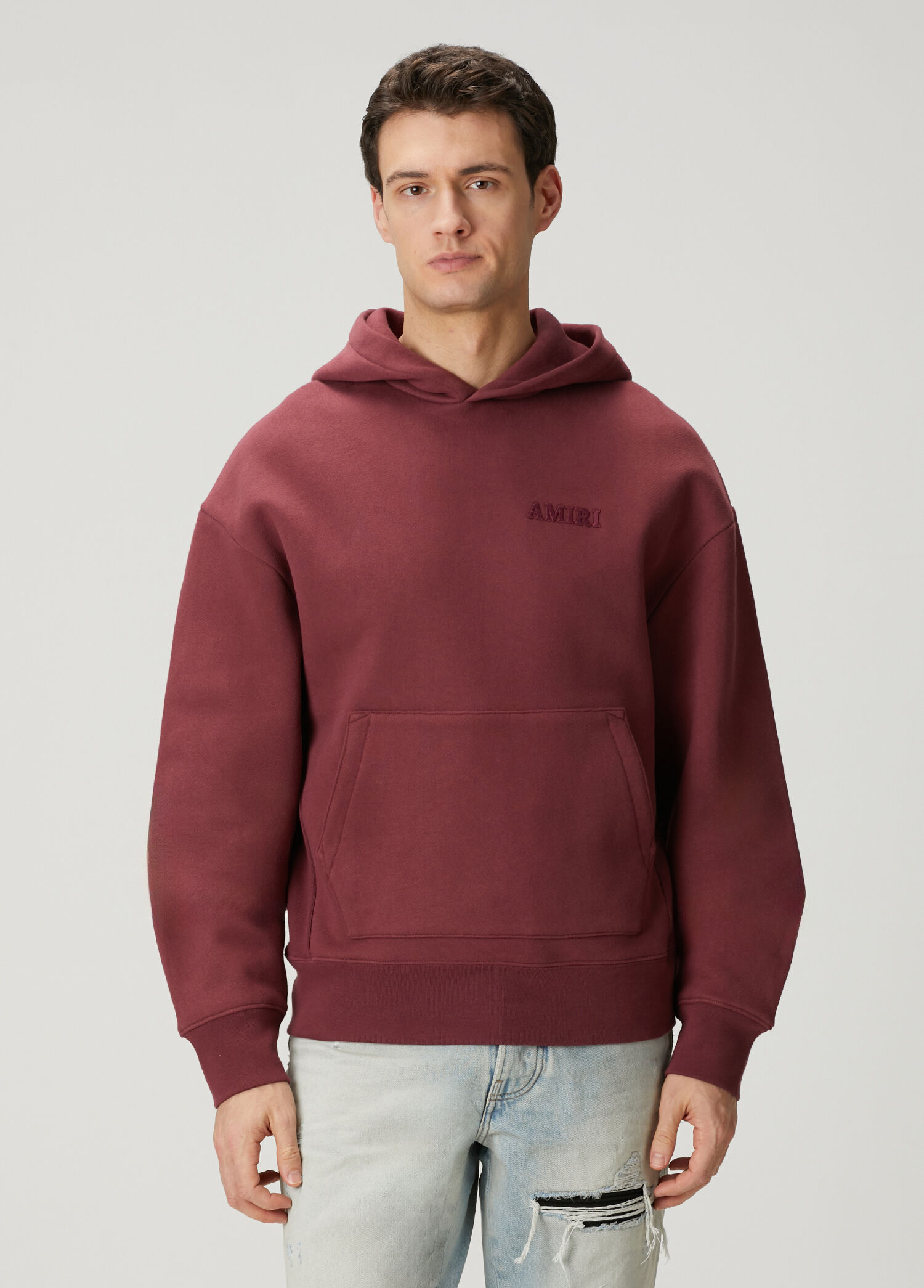 Bordo Kapüşonlu Sweatshirt