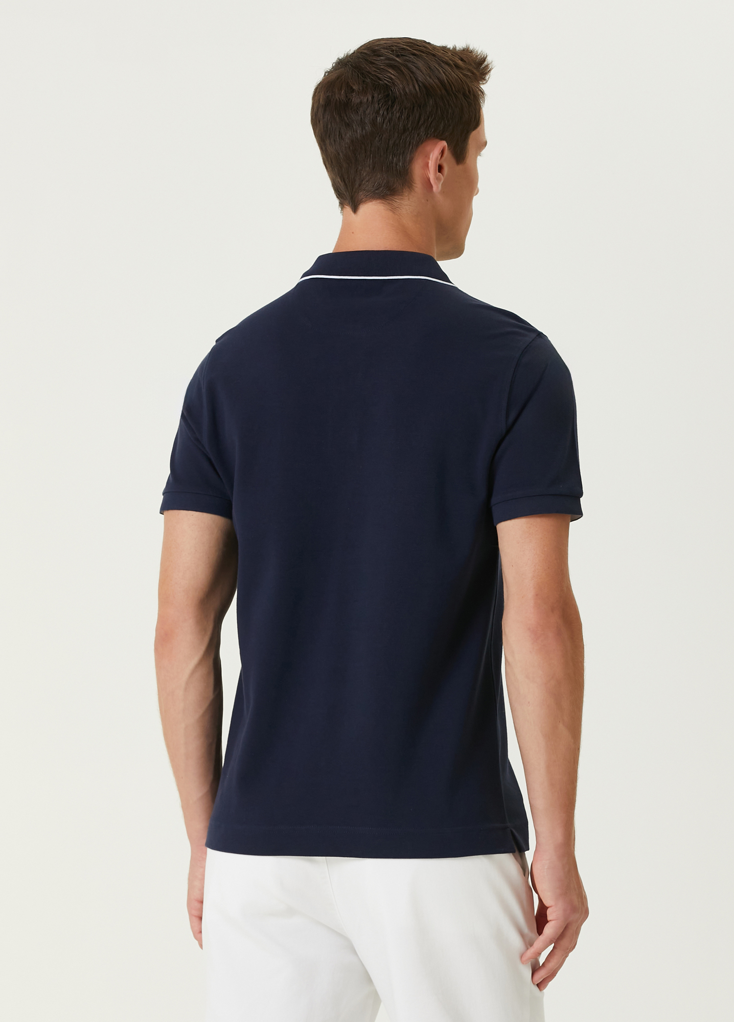 Slim Fit Lacivert Polo Yaka T-shirt_4