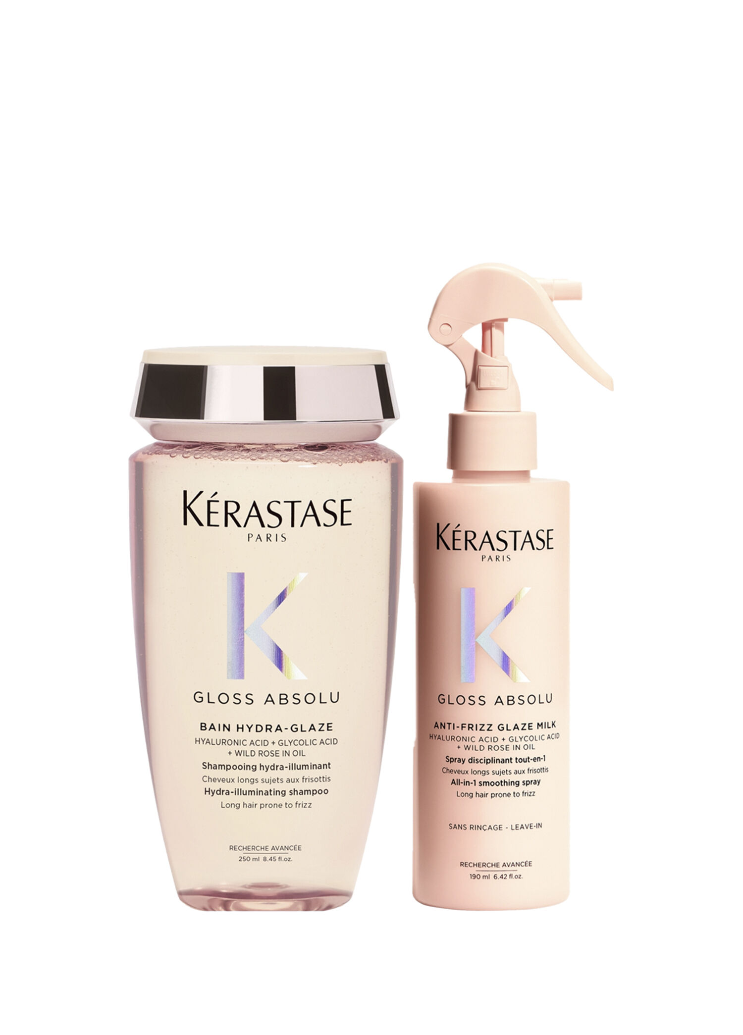 Gloss Absolu Elektriklenmeye Eğilimli Saçlar için Parlaklık Veren Şampuan 250 ml + Saç Sütü 190 ml 2'li Set
