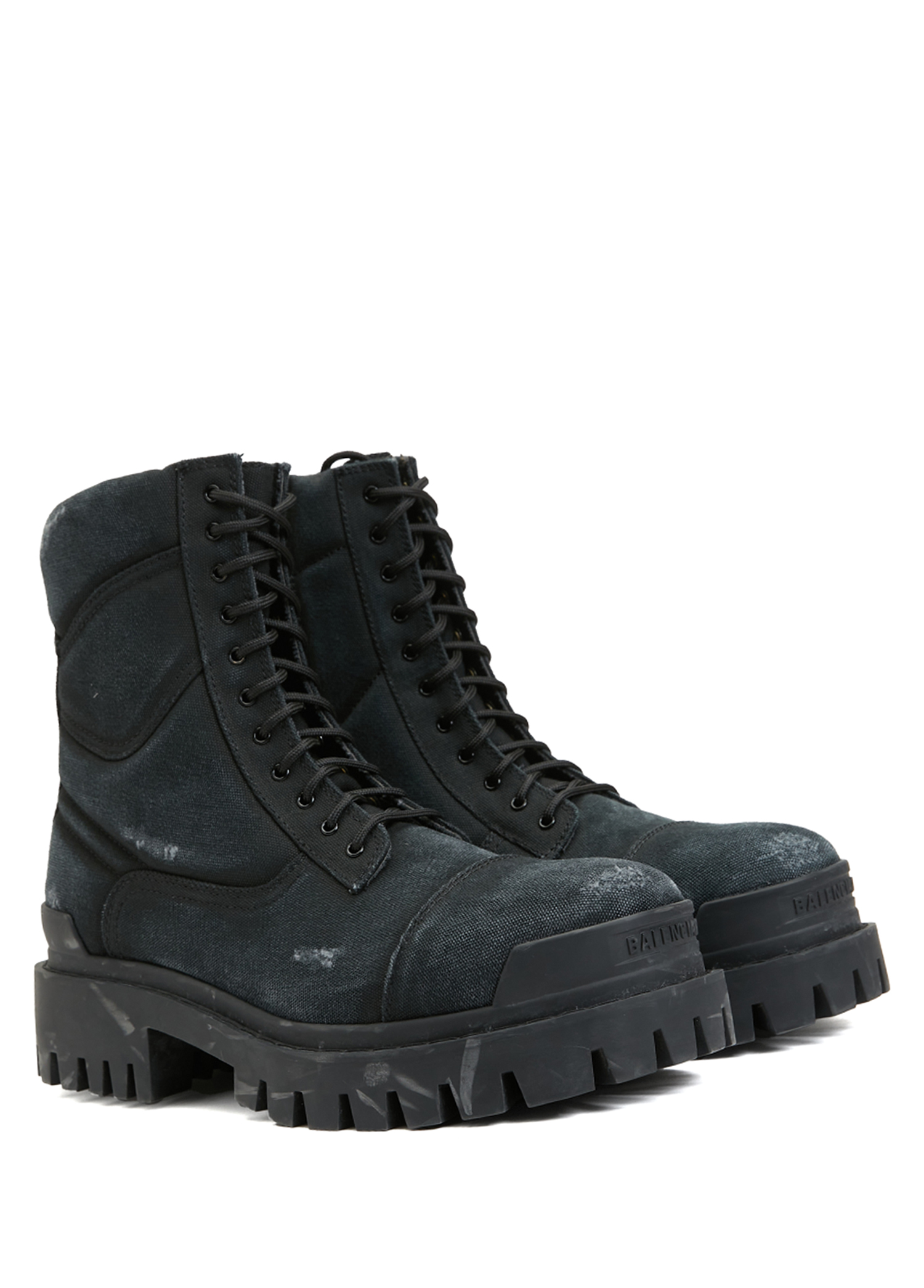 BALENCIAGA / ボトム/--/コットン/BLK/509655 Balenciaga - Combat Strike Siyah Erkek Deri Bot - Siyah