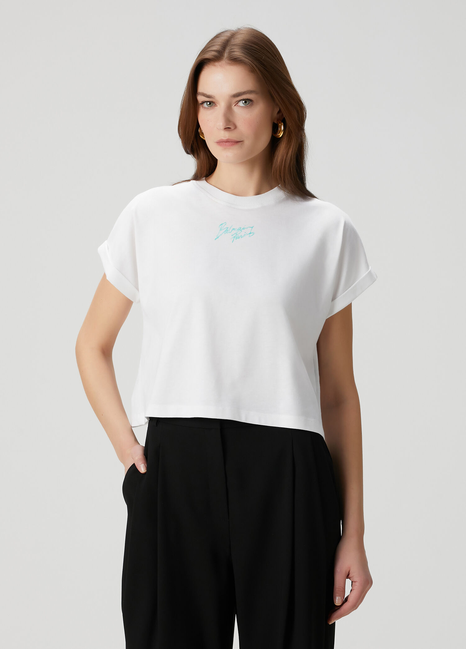Beyaz Logolu T-shirt