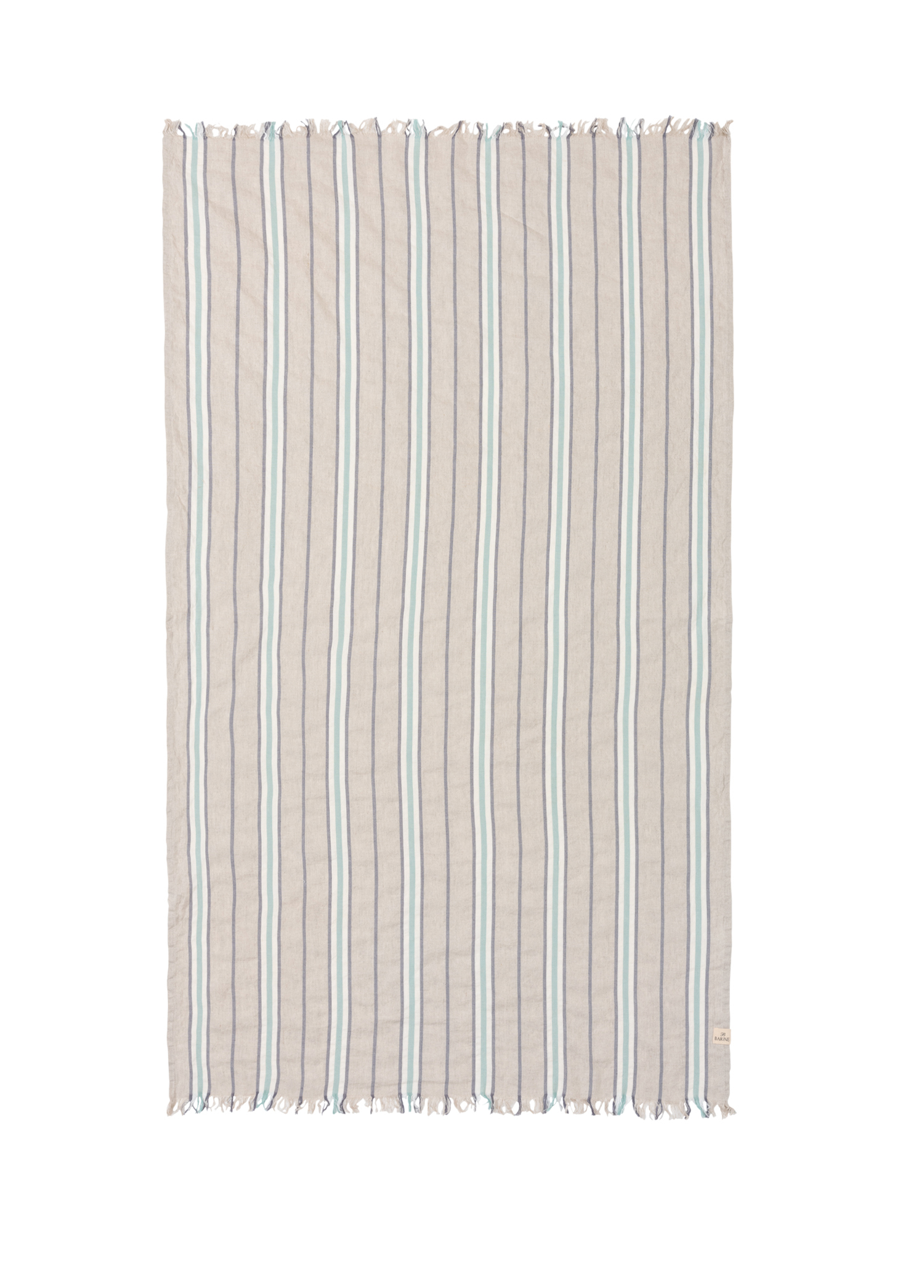 Striped Linen Keten Yeşil Peştamal