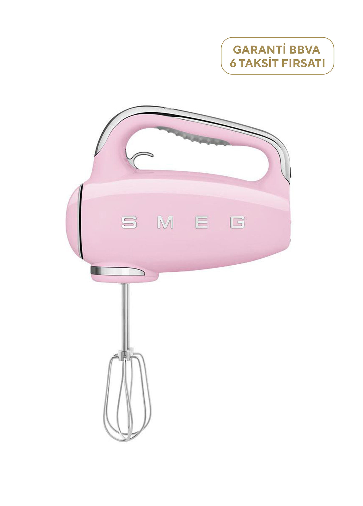HMF01PKEU 50's Style Retro Pembe El Mikseri