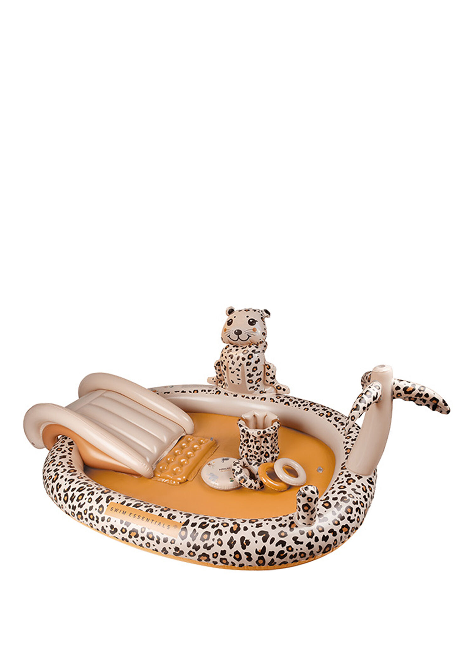 Beige Leopard Fıskiyeli ve Kaydıraklı Şişme Oyun Havuzu 210 cm
