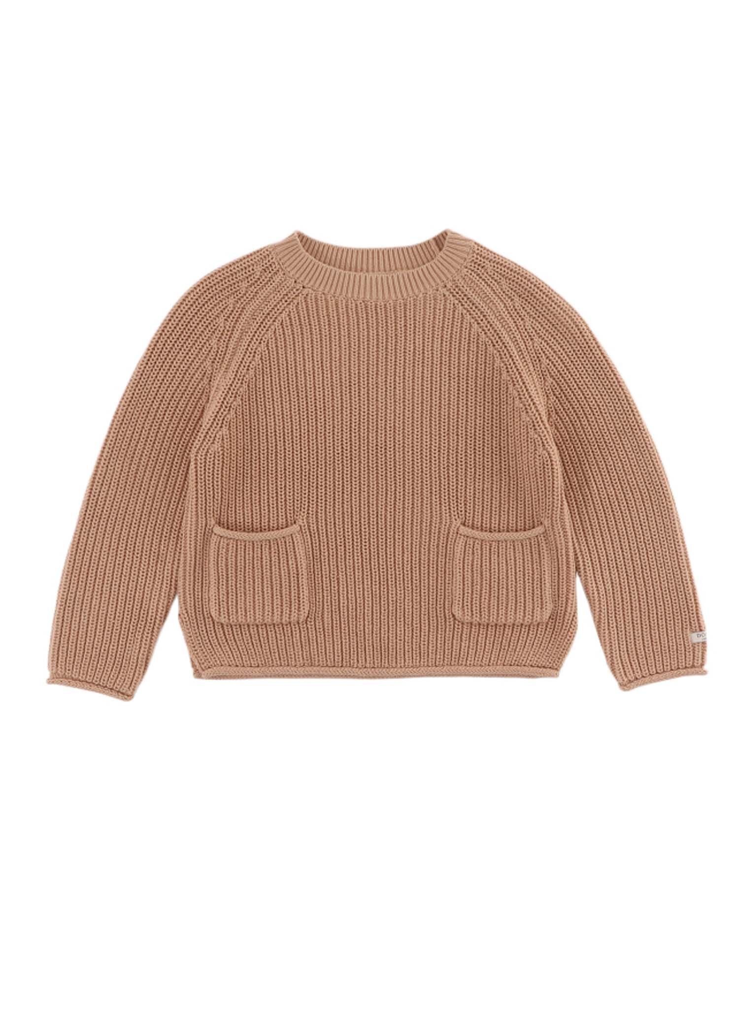 Kahve Pembe Unisex Çocuk Organik Pamuk Kazak