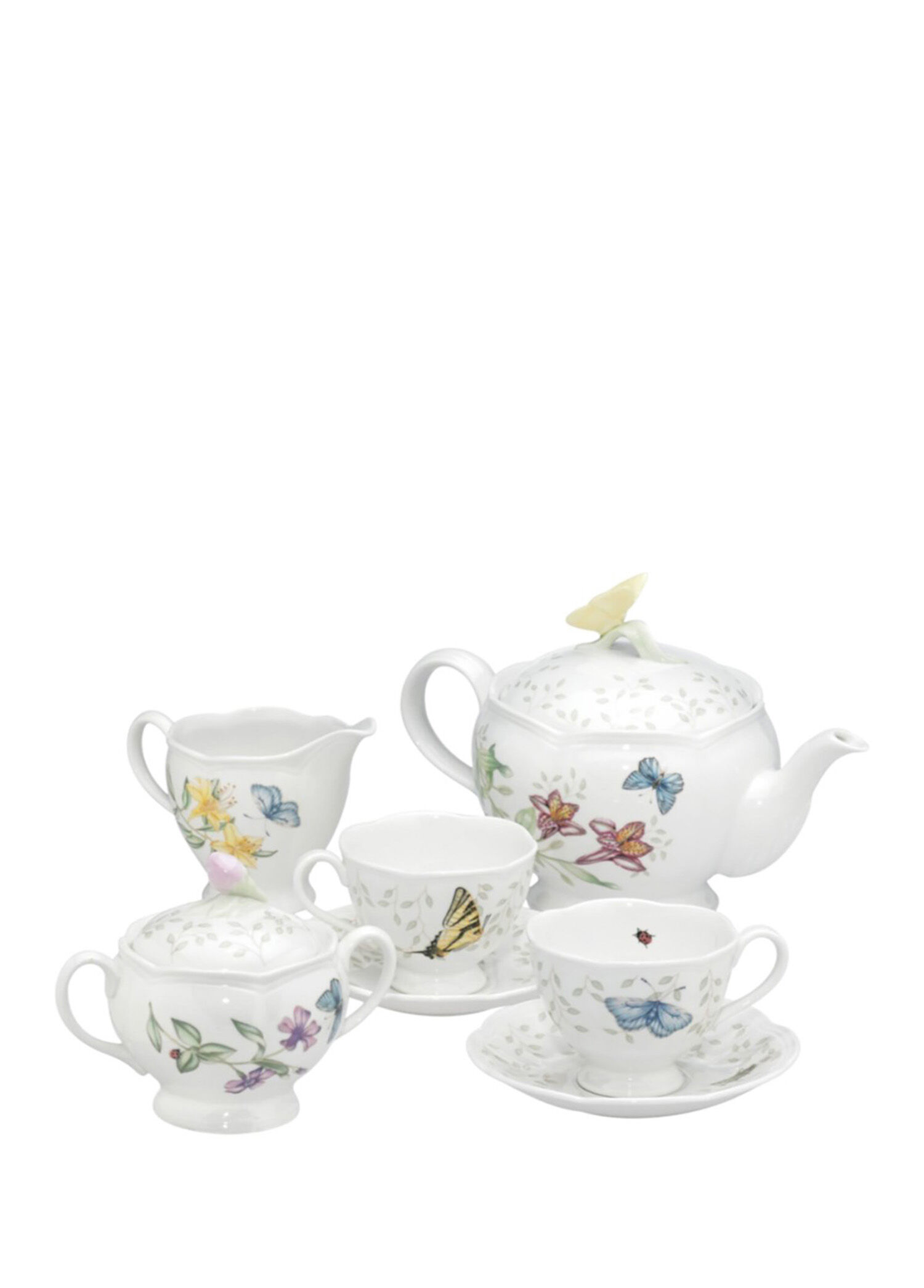 P Lenox Butterfly Desenli Porselen 9 Parca 2 Kisilik Cay Seti