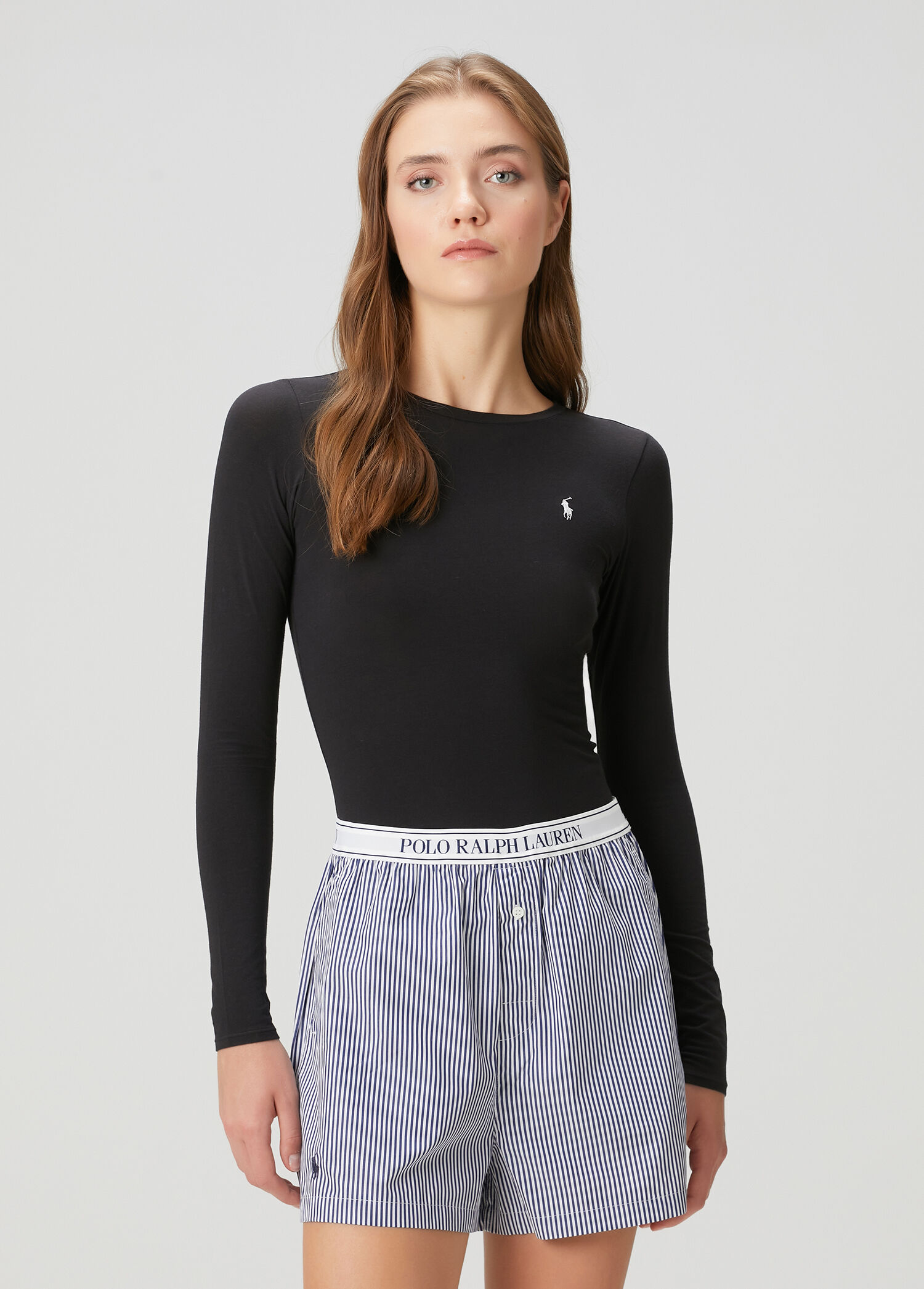 Polo Ralph Lauren-Lingerie - Siyah Uzun Kol Body - Antrasit