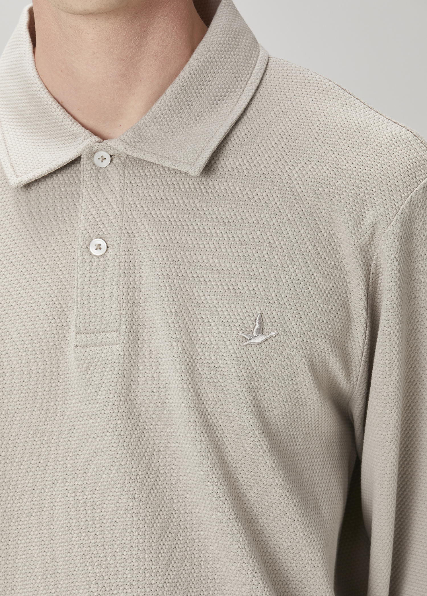 Bej Polo Yaka Sweatshirt_5