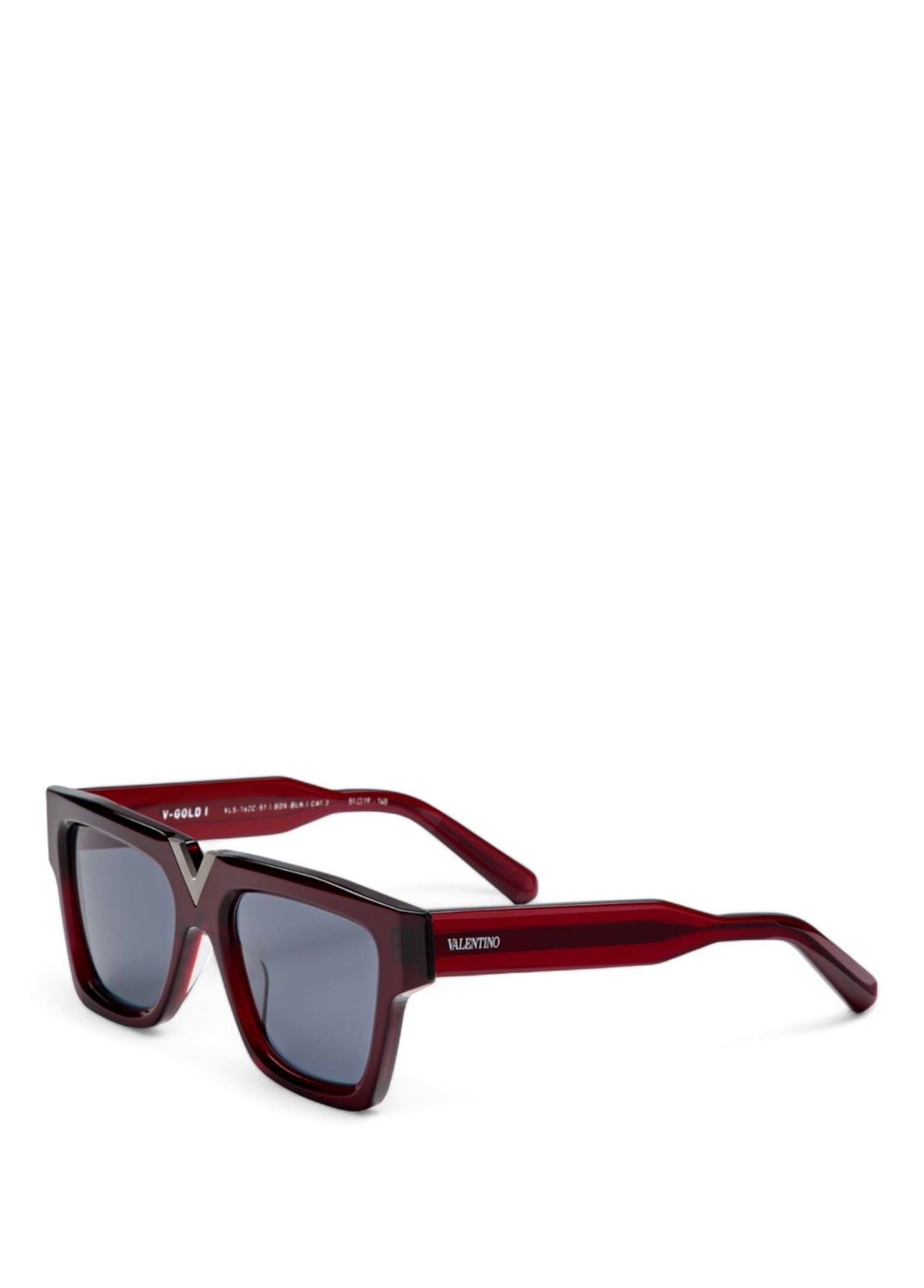 New Valentino Garavani V-GOLD I VLS-162C Burgundy Unisex Sunglasses V Logo Valentino VLS-107D Sunglasses RED-BDX Light Gold - eye-oo.com main image 2