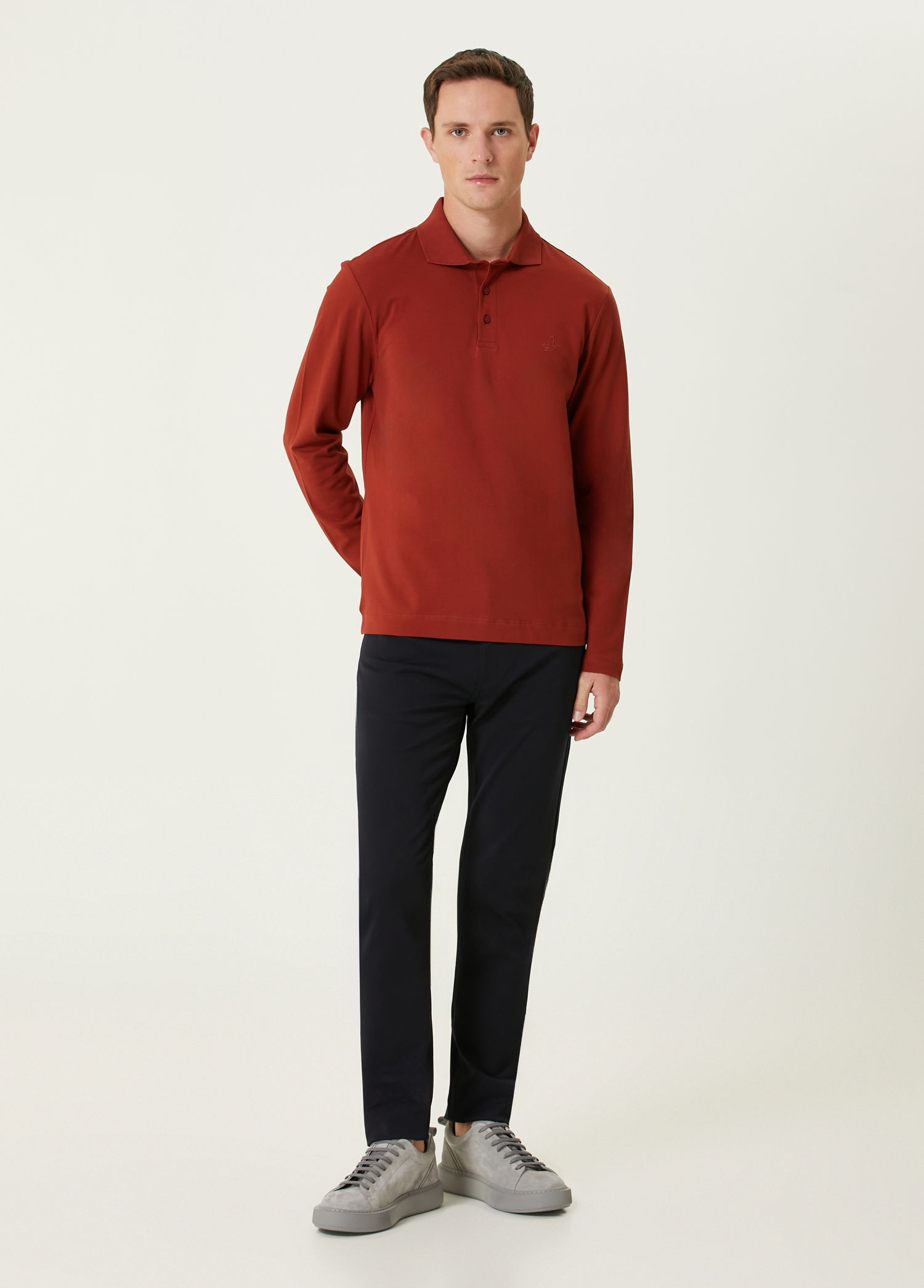 Comfort Fit Turuncu Polo Sweatshirt_2