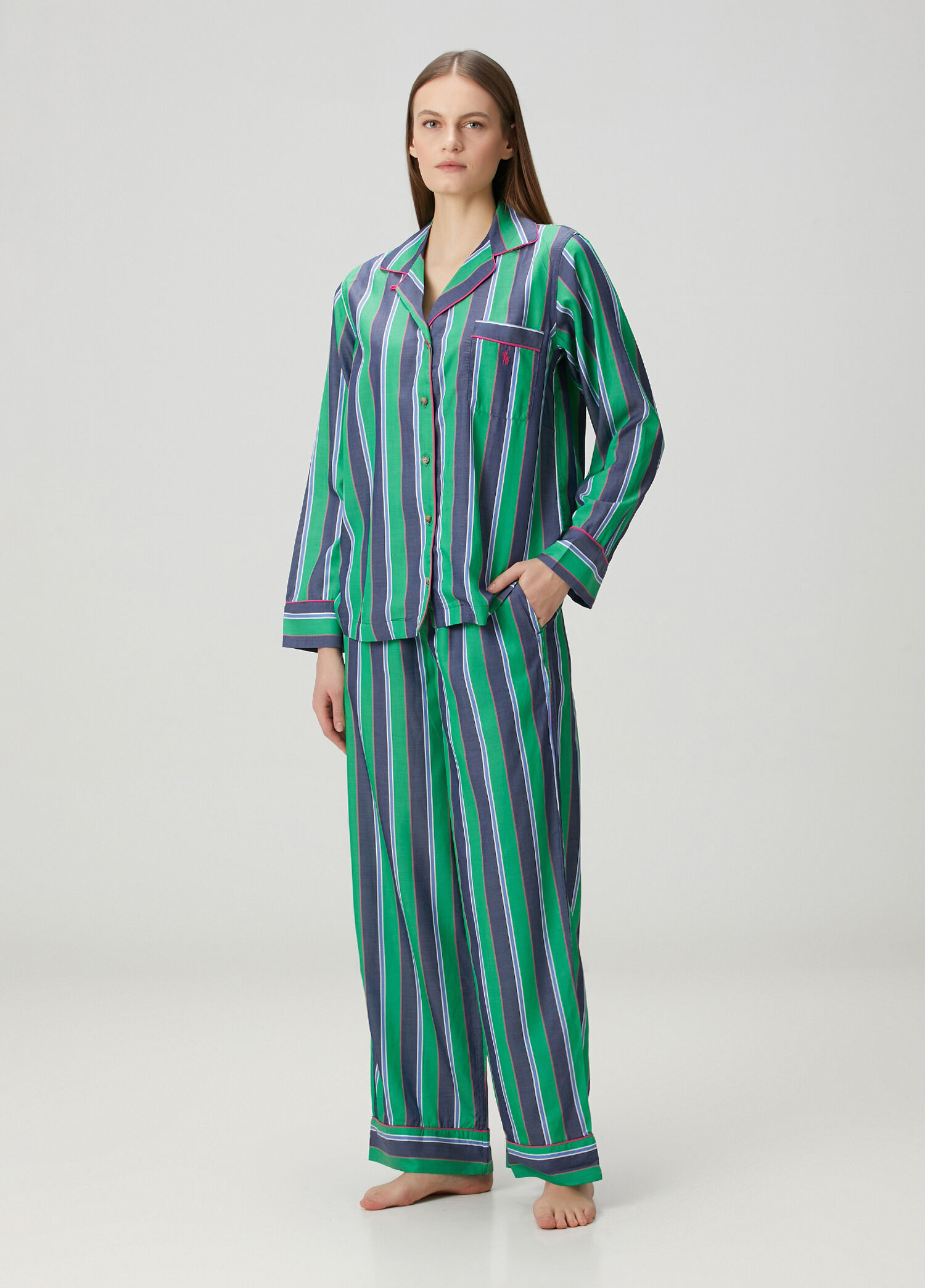 Madison Yeşil Çizgili Pijama Takımı
