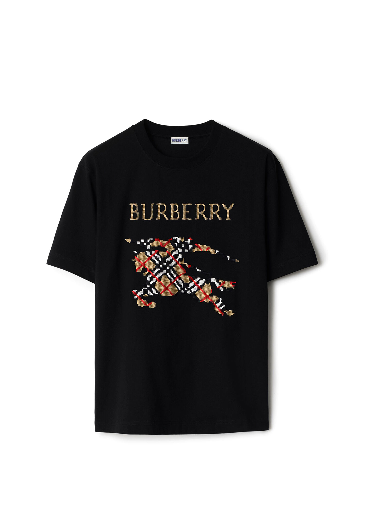Burberry Siyah Erkek Siyah Baskılı Pamuklu Kısa Kollu Erkek T