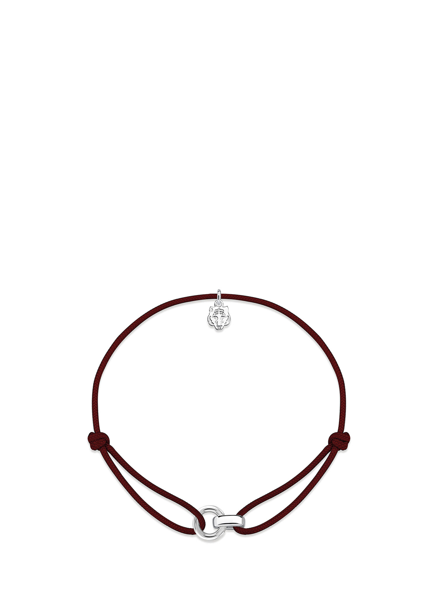Linker Bordo İp 925 Ayar Gümüş Unisex Bileklik