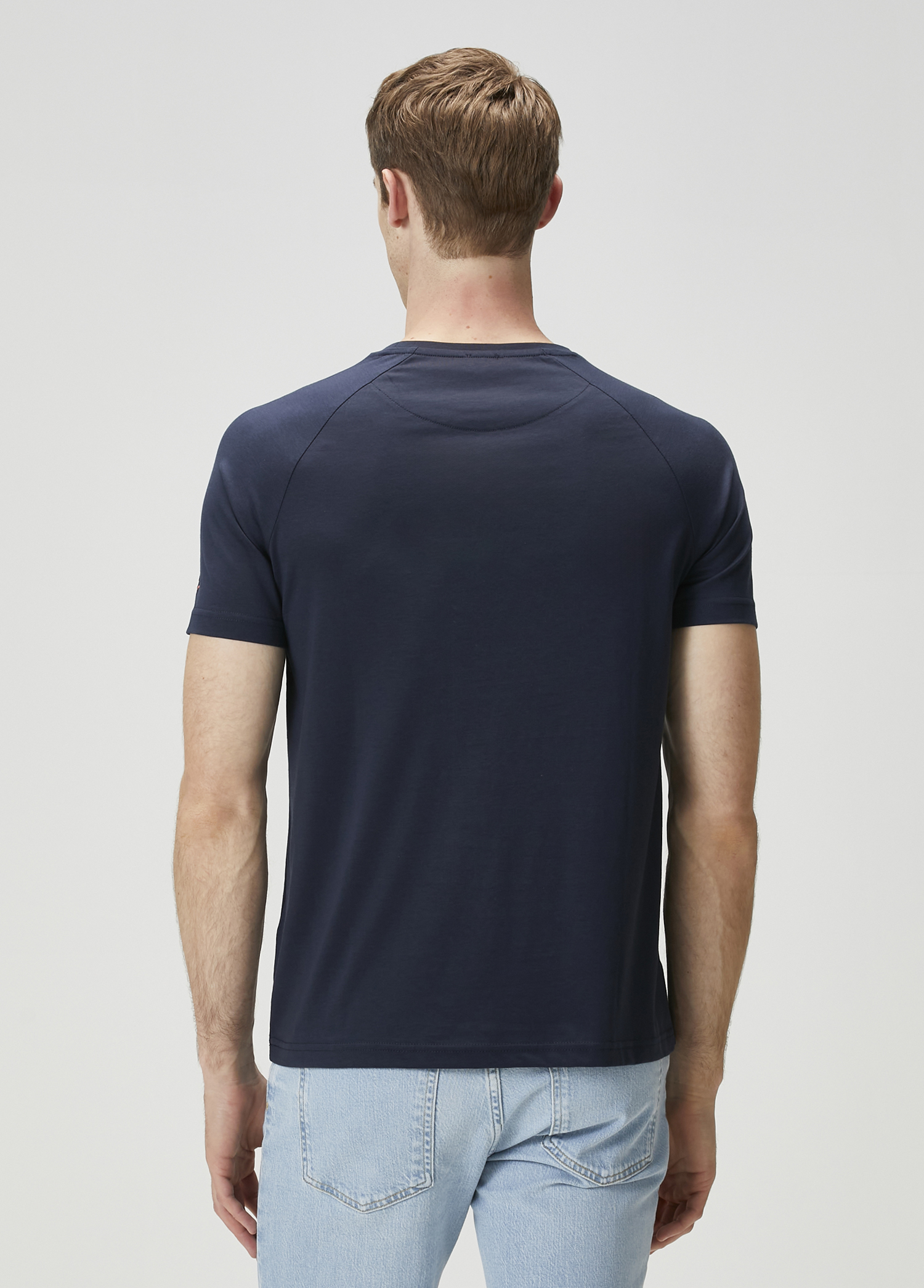 Lacivert Reglan Kollu Logolu T-shirt_3