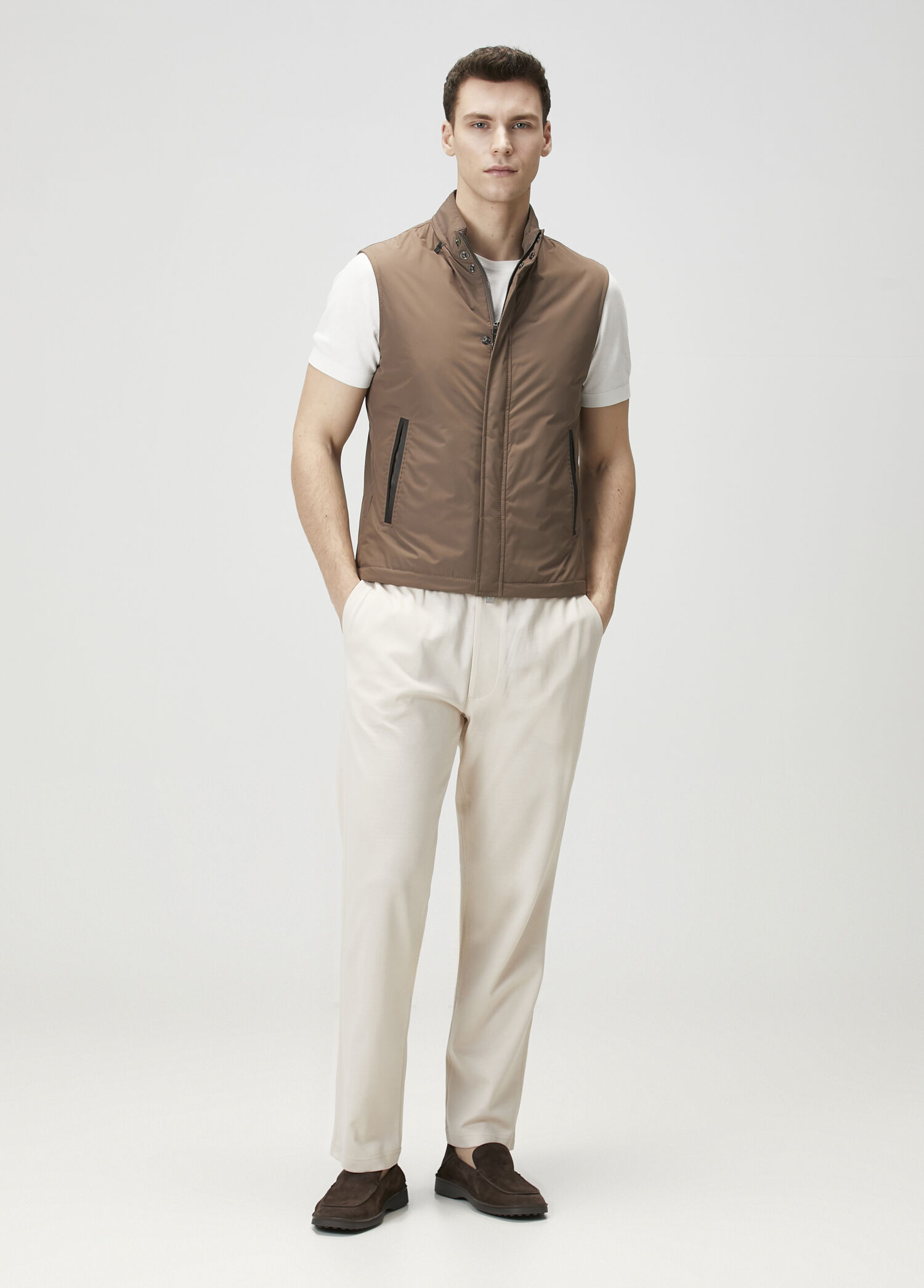 Naturel Beli Kordonlu Pantolon