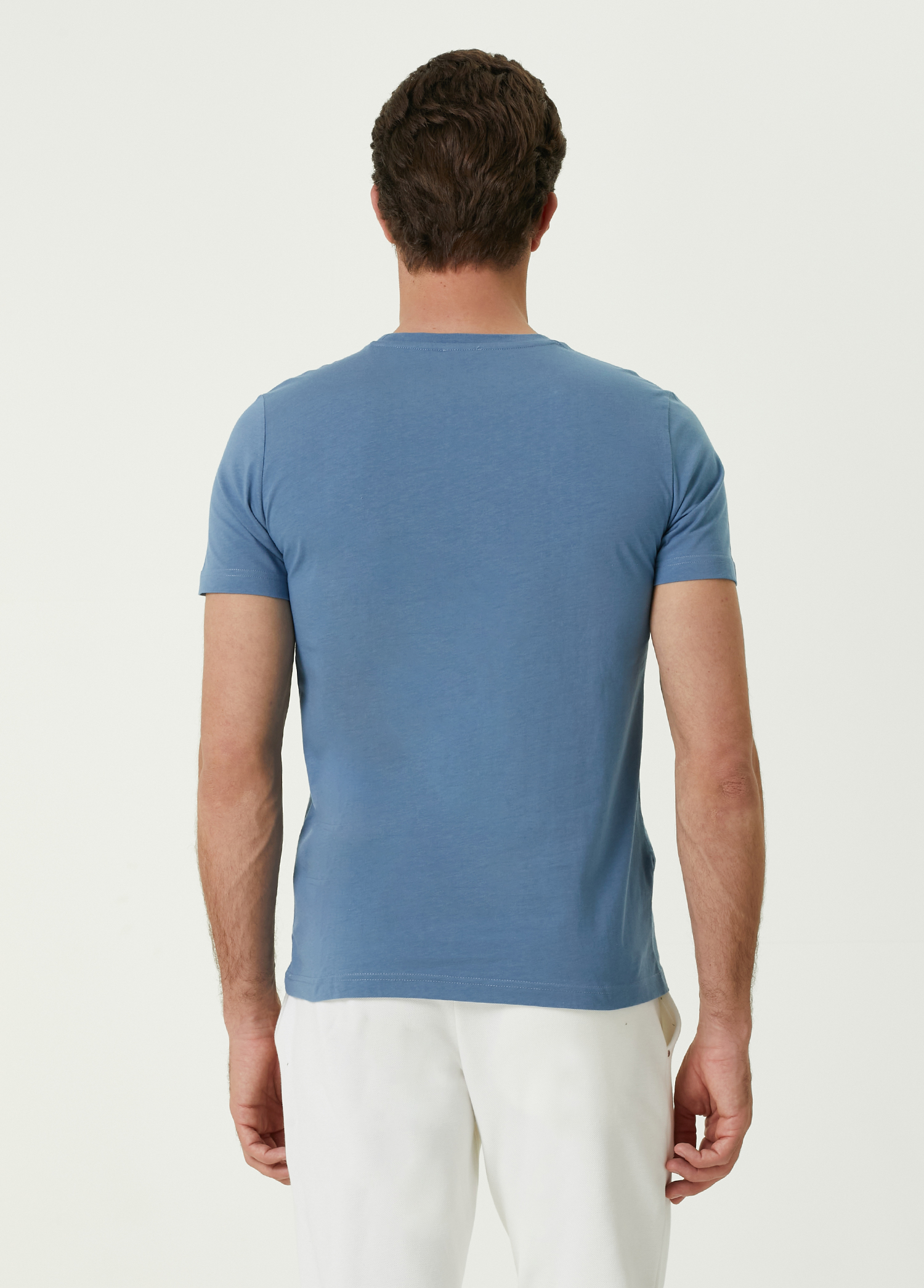 Mavi Kuş Nakışlı Basic T-shirt_3