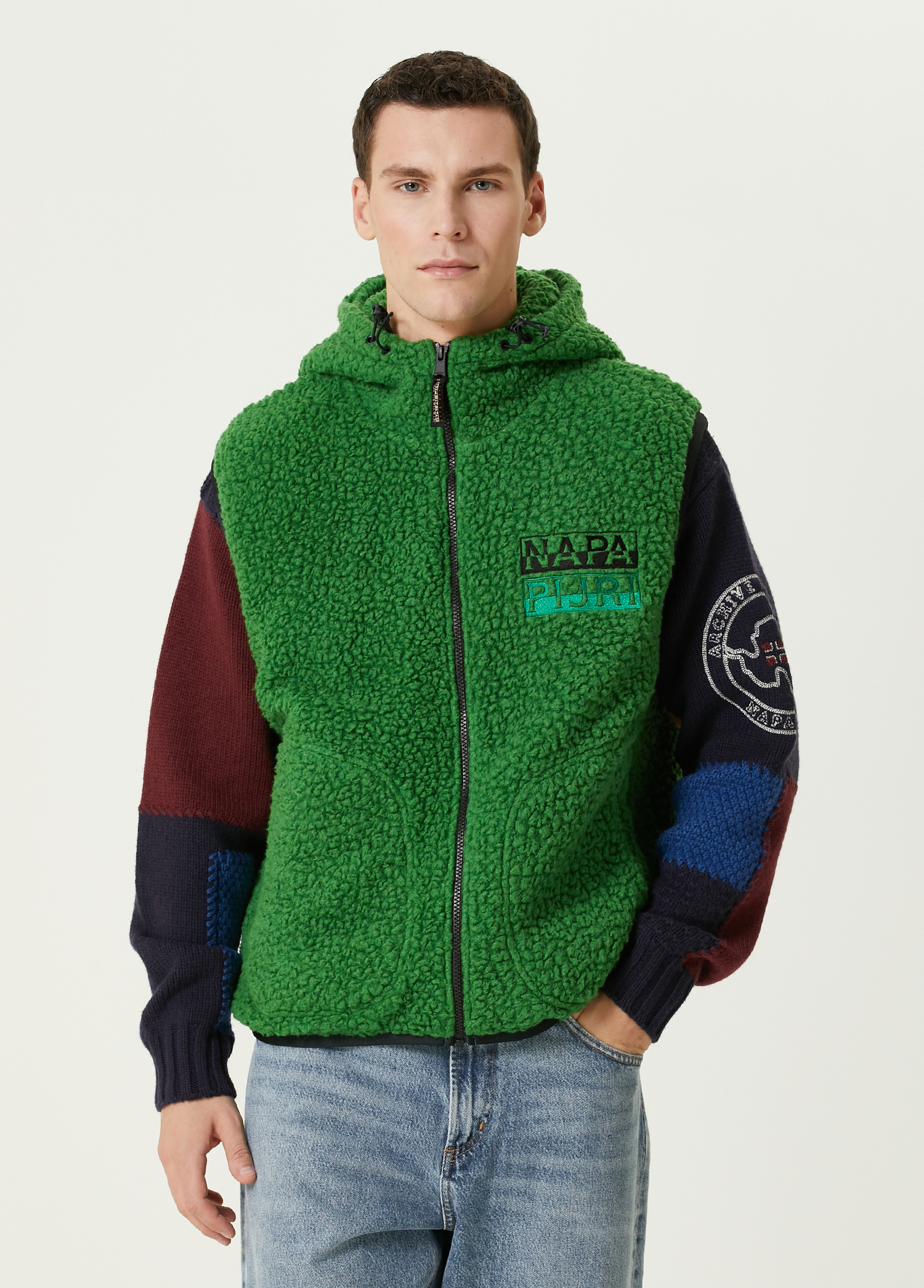 Jaman Yeşil Shearling Yelek