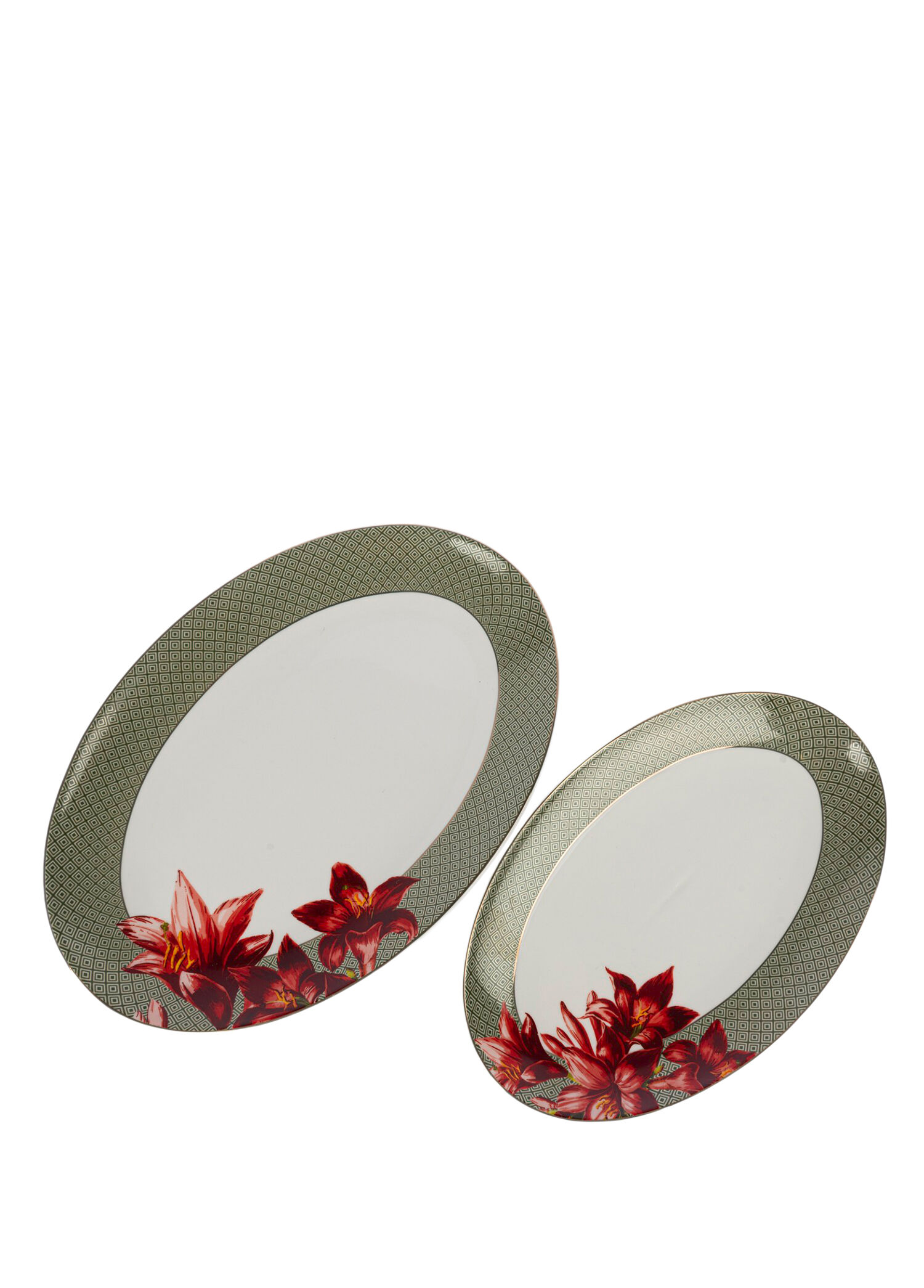 Exotic Frame Desenli Poselen 2'li Servis Tabağı Seti