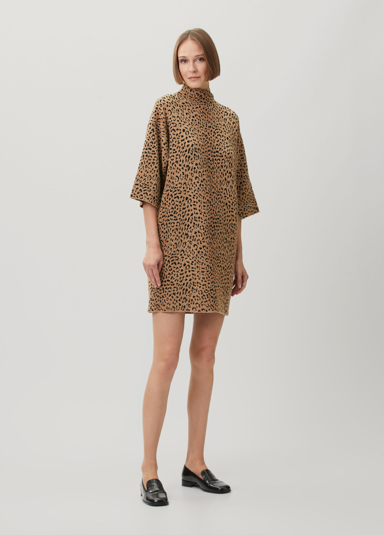 Leopar Jakarlı Mini Elbise